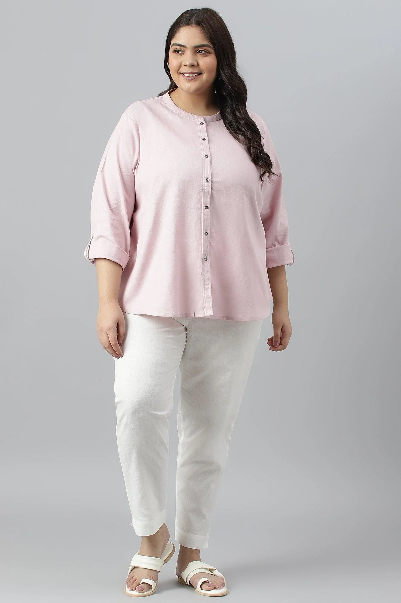 Plus Size Light Purple Button Down Western Top - Image 6