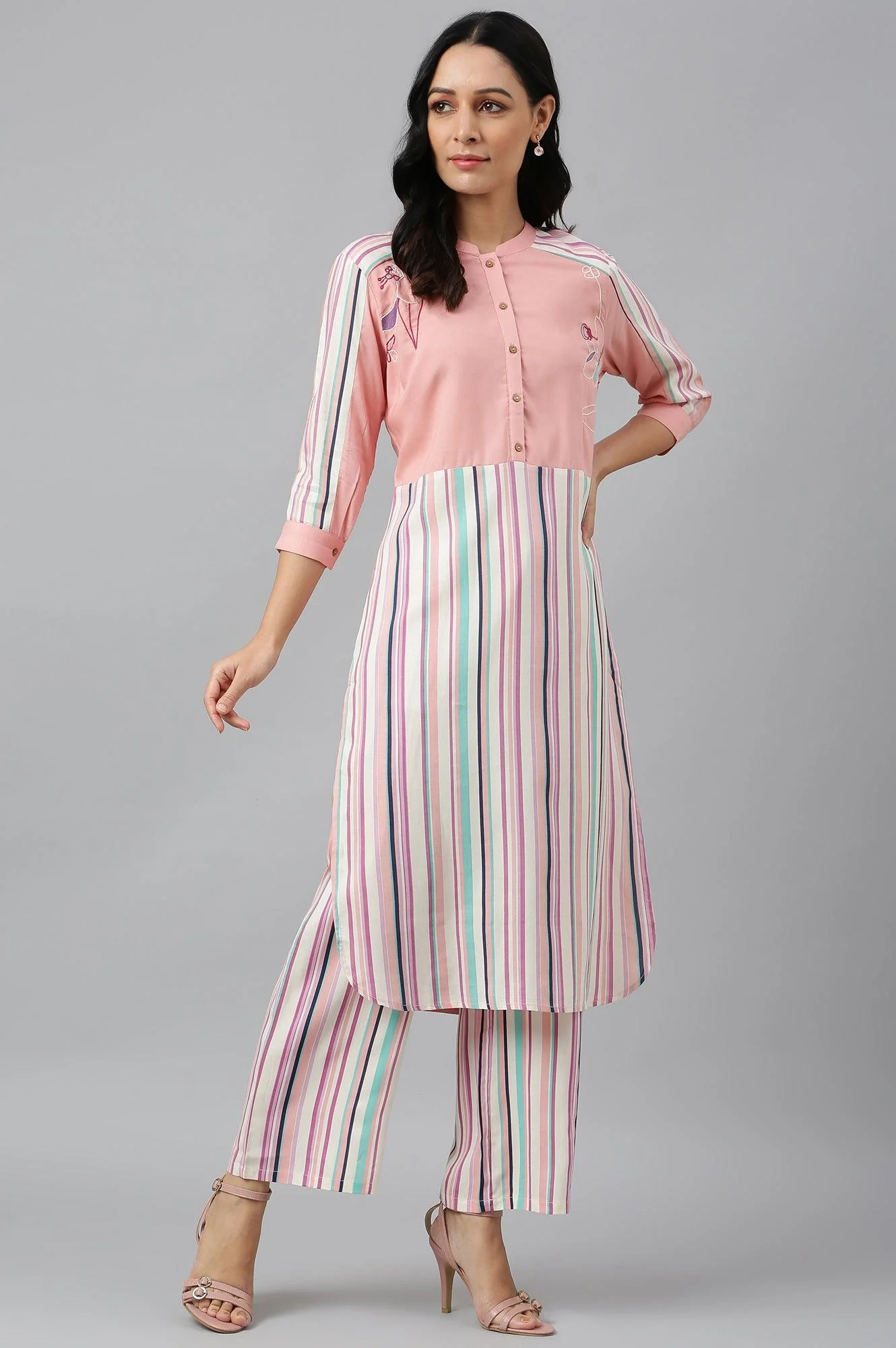 Preach Multicoloured Stripe Printed kurta - Image 5