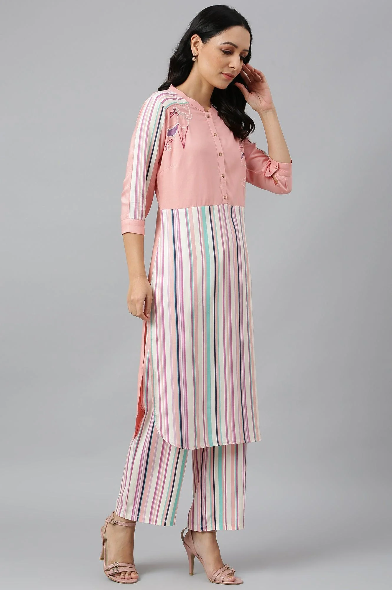 Preach Multicoloured Stripe Printed kurta - Image 6