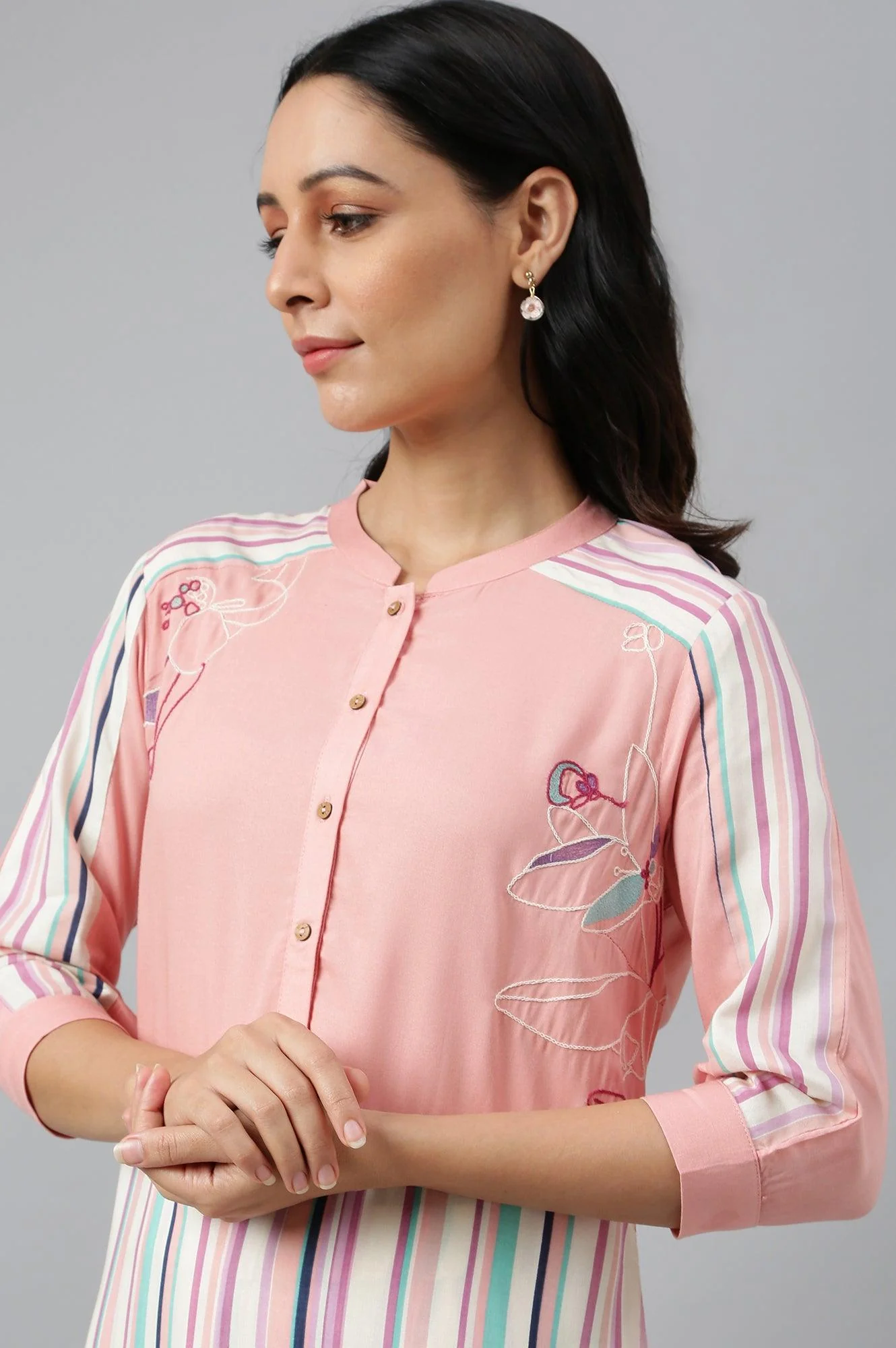 Preach Multicoloured Stripe Printed kurta - Image 9