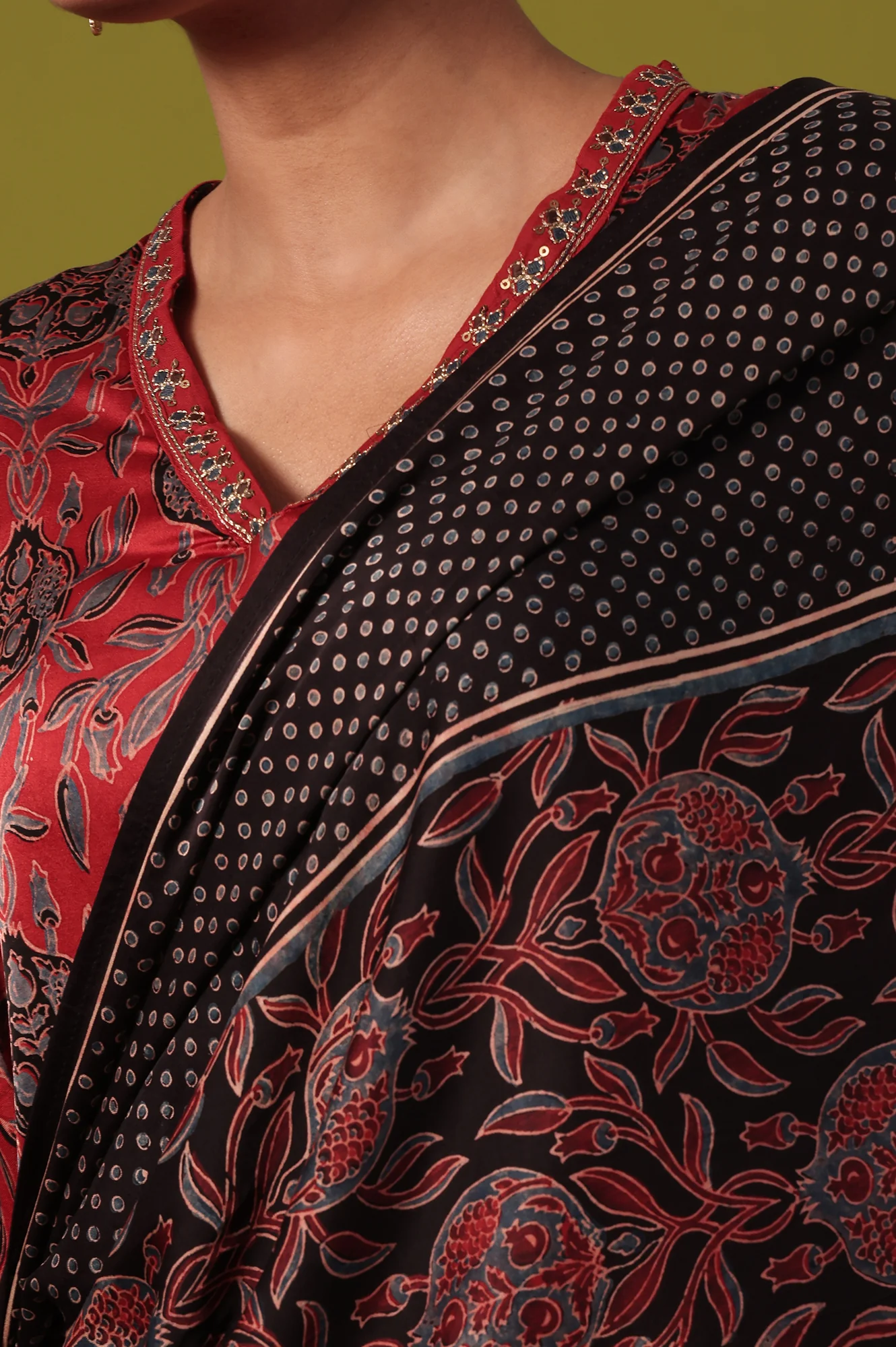 Black Printed Viscose Dupatta - Image 6