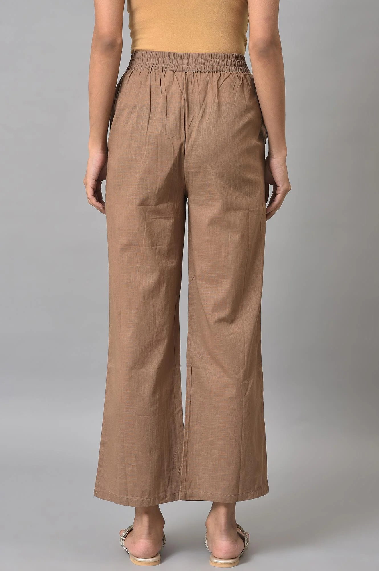 Beige Fully Elastication Parallel Pants - Image 2