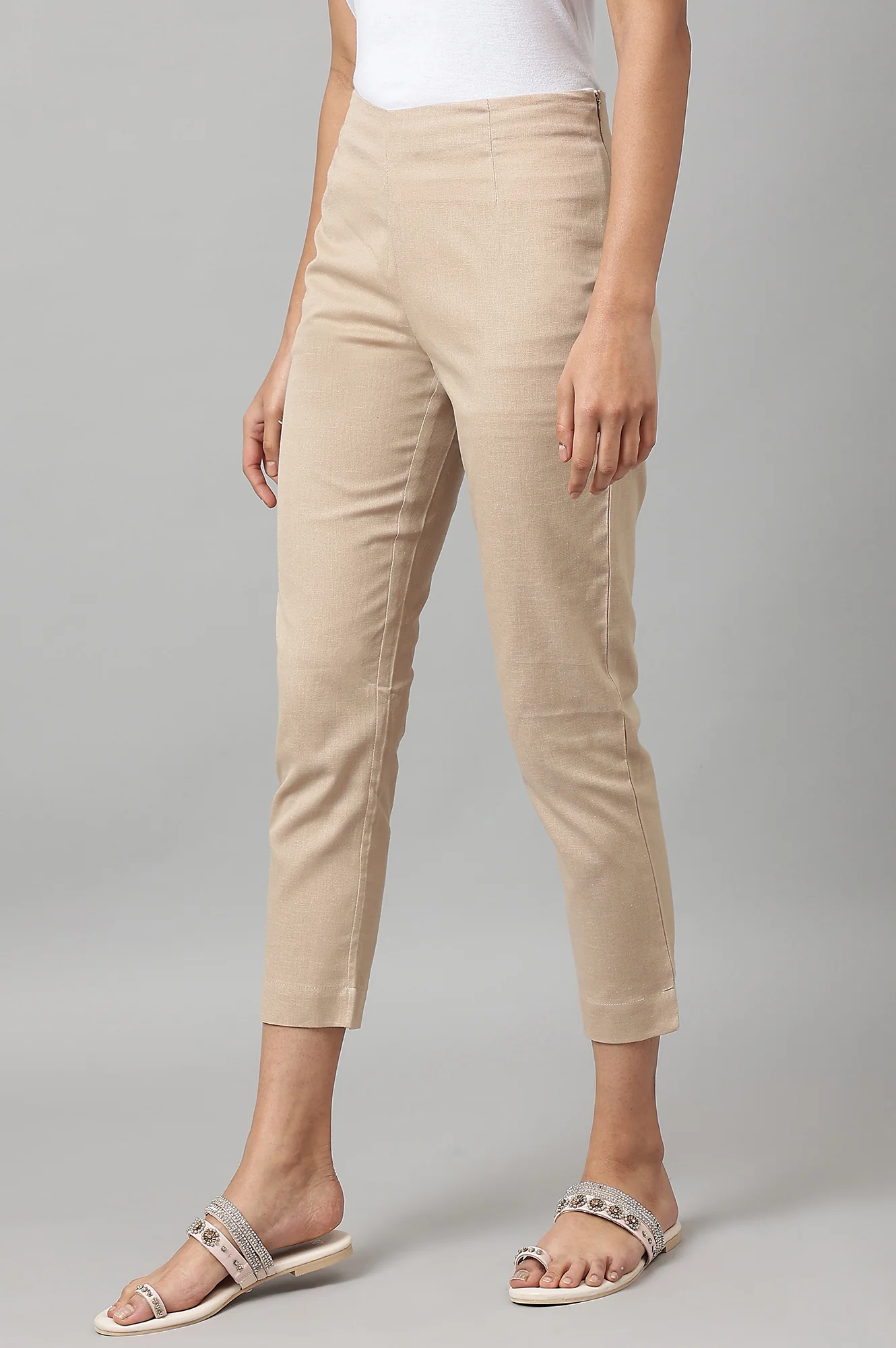 Beige Slim Pants - Image 2