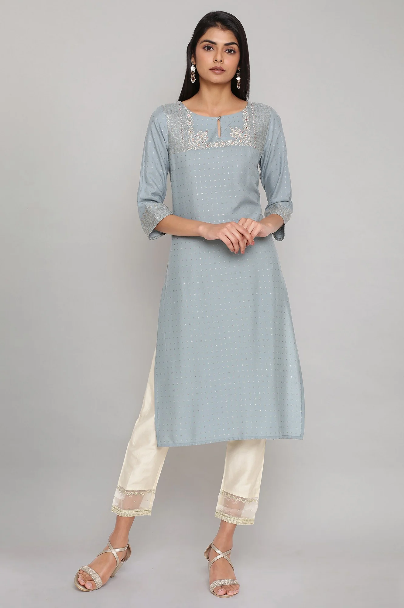 Beige Solid Slim Pants - Image 5