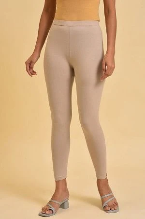 Biege Cotton Jersey Tights