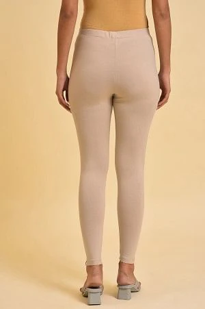 Biege Cotton Jersey Tights - Image 2
