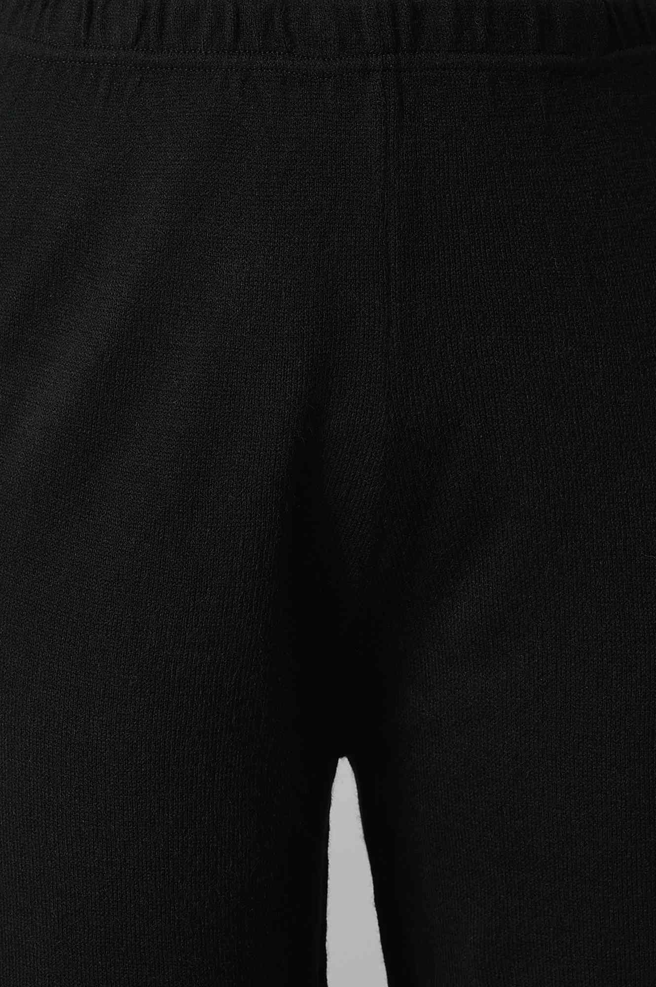 Black Geometric Straight Fit Palazzo With Elasticated Waist - Image 6