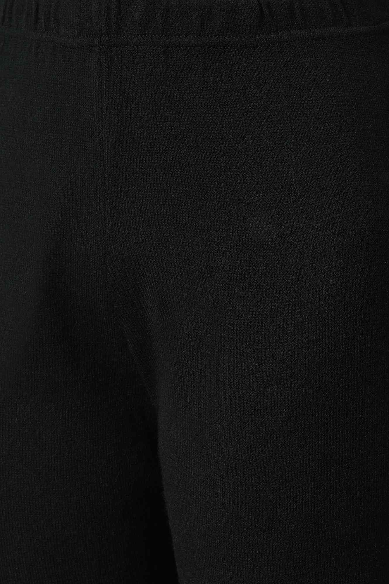 Black Geometric Straight Fit Palazzo With Elasticated Waist - Image 7