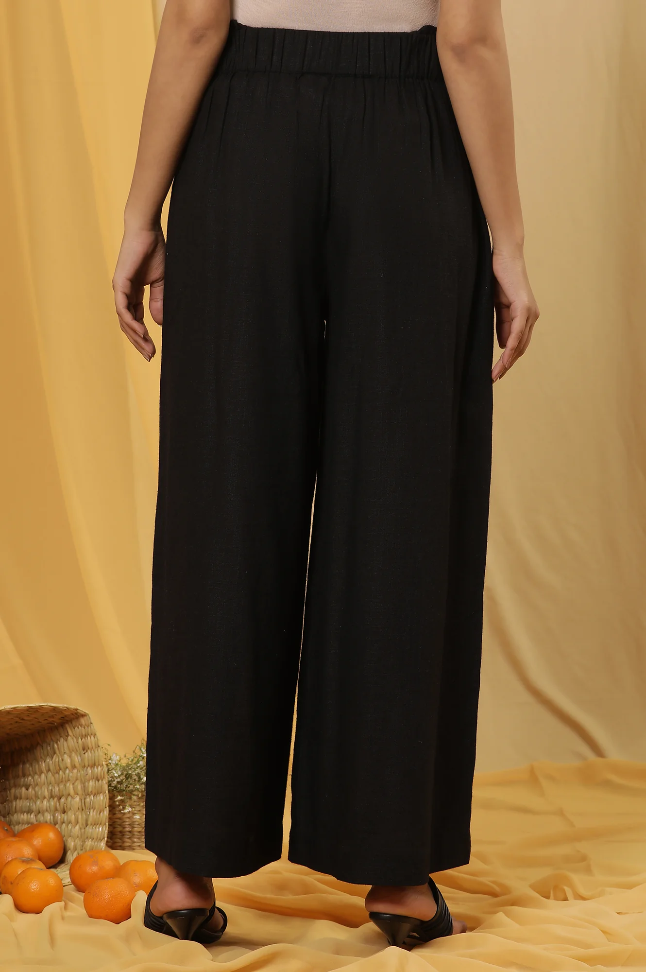 Black Casual Summer Straight Pants - Image 3