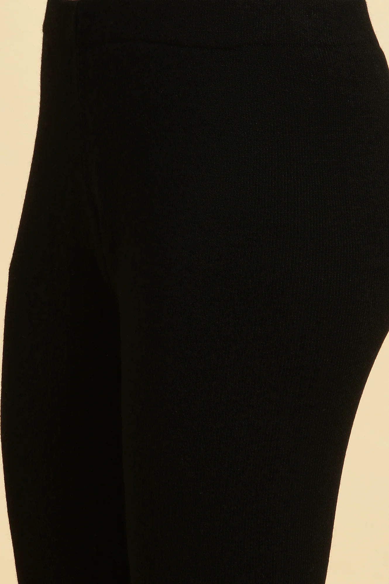 Black Embroidered Winter Kurta And Tights Set - Image 9