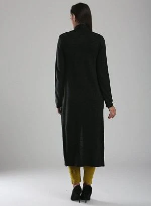 Black Front Open Cardigan - Image 4