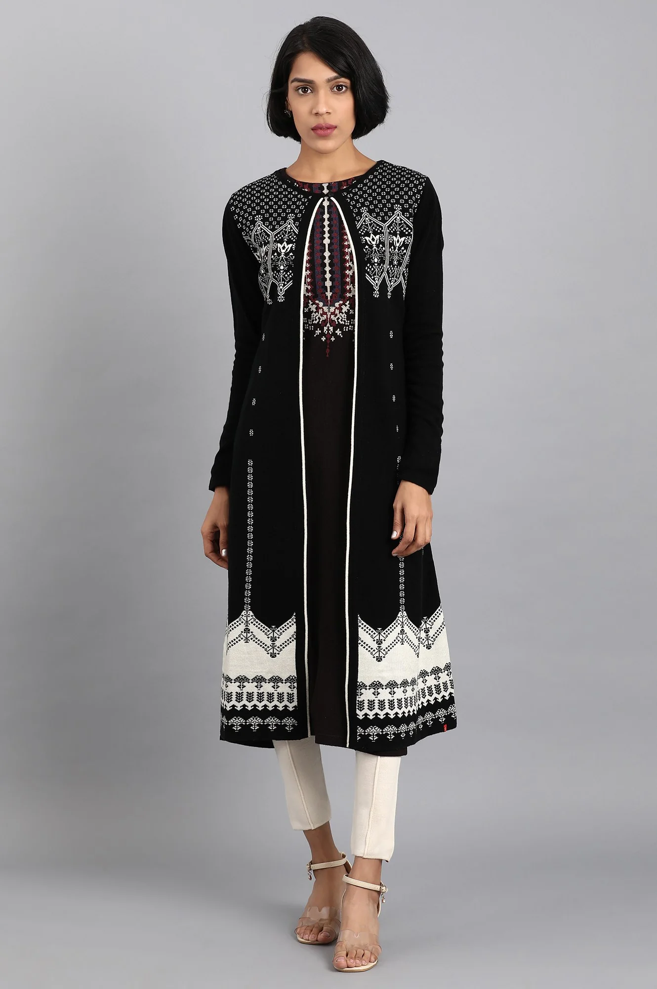 Black Knitted Cardigan - Image 2