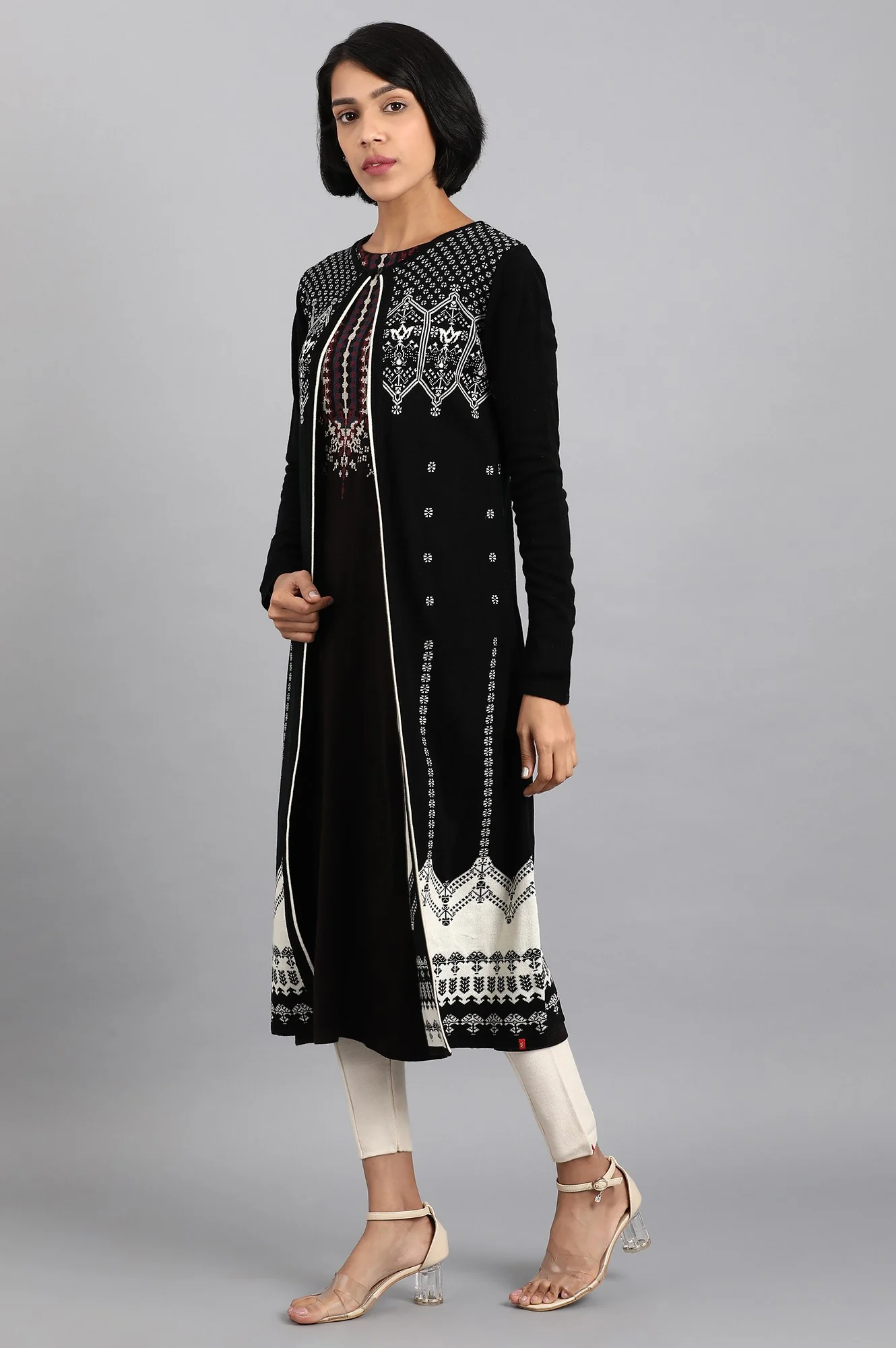 Black Knitted Cardigan - Image 3