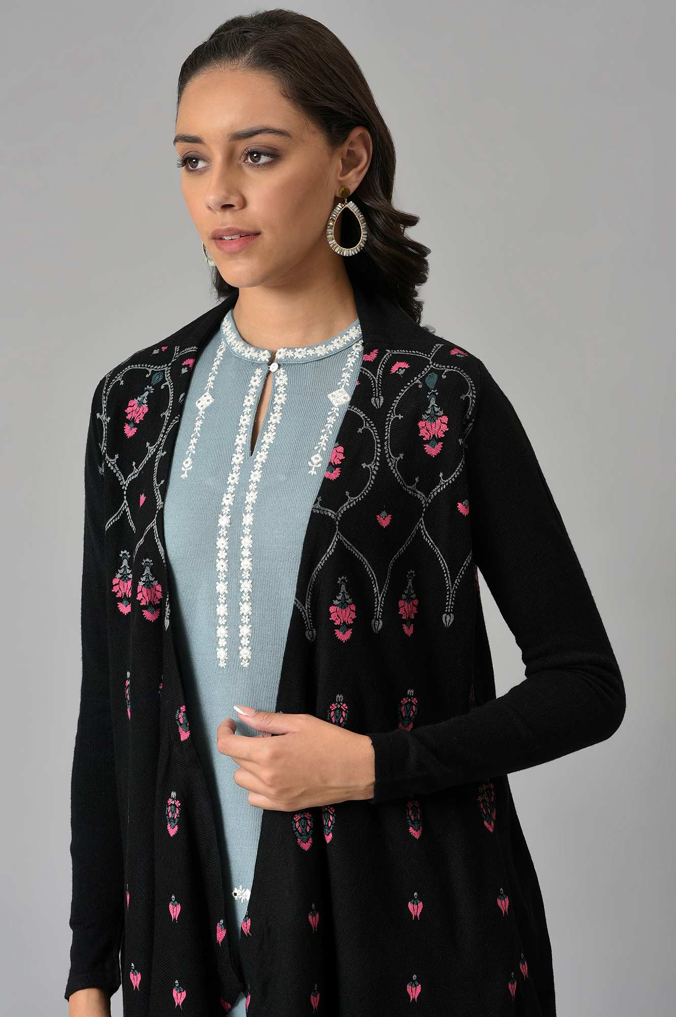 Black Knitted Cardigan - Image 6
