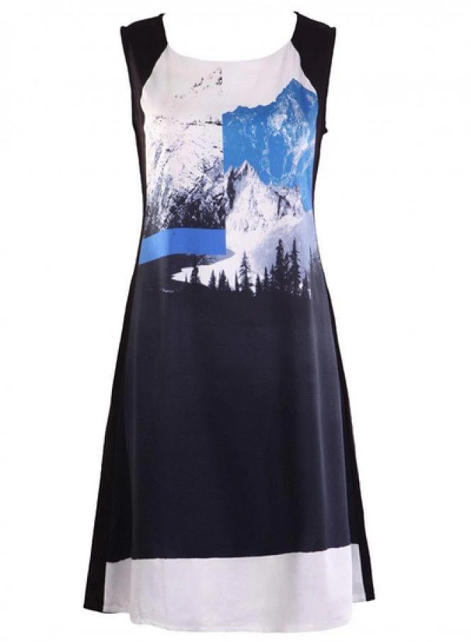 Black Printed Sleeveless kurta