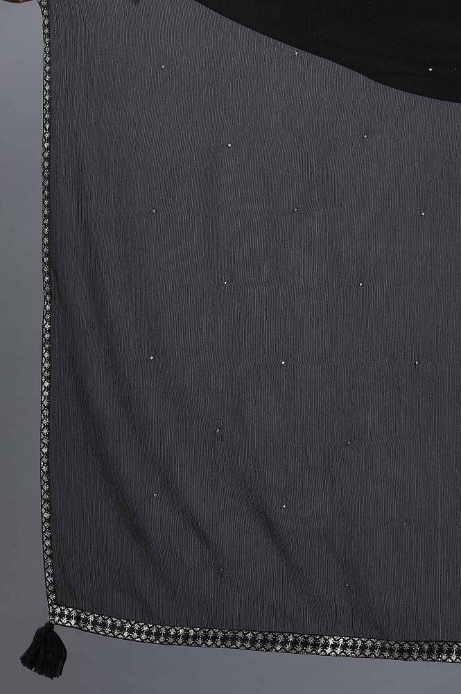 Black Tassel Dupatta - Image 4