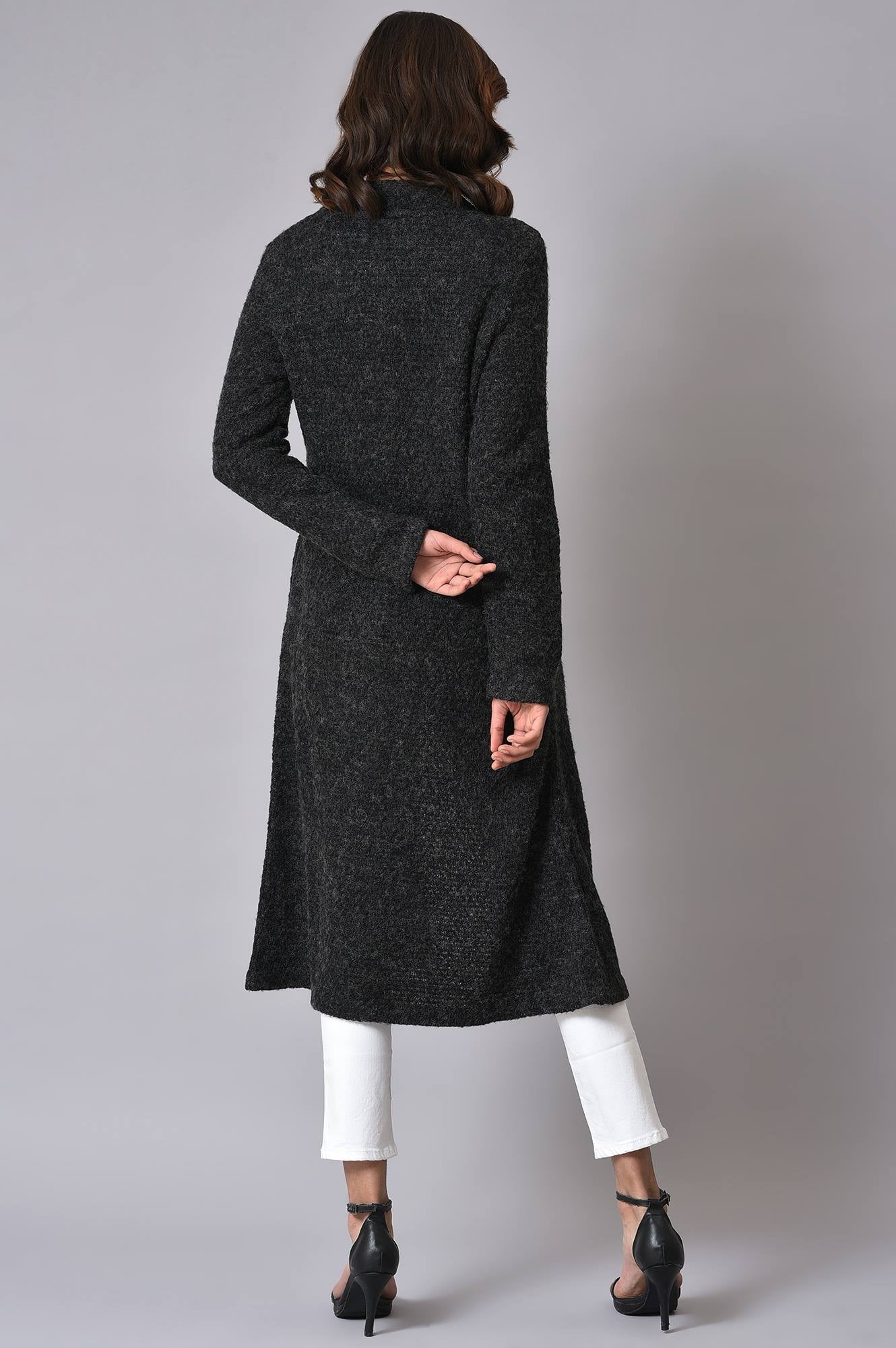 Black Winter Women Cardigan - Image 2