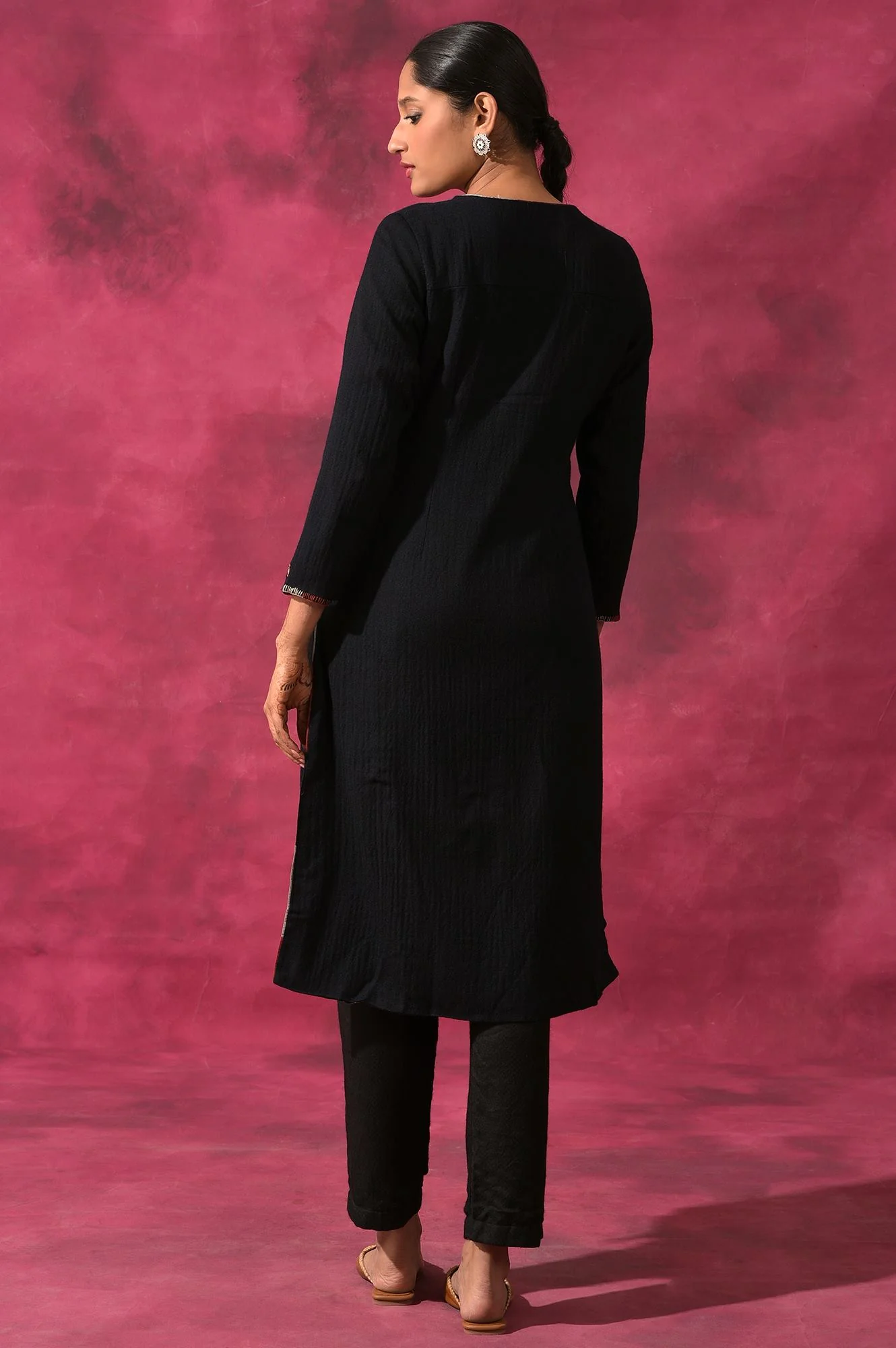 Black Woollen Reversible Jacket - Image 2