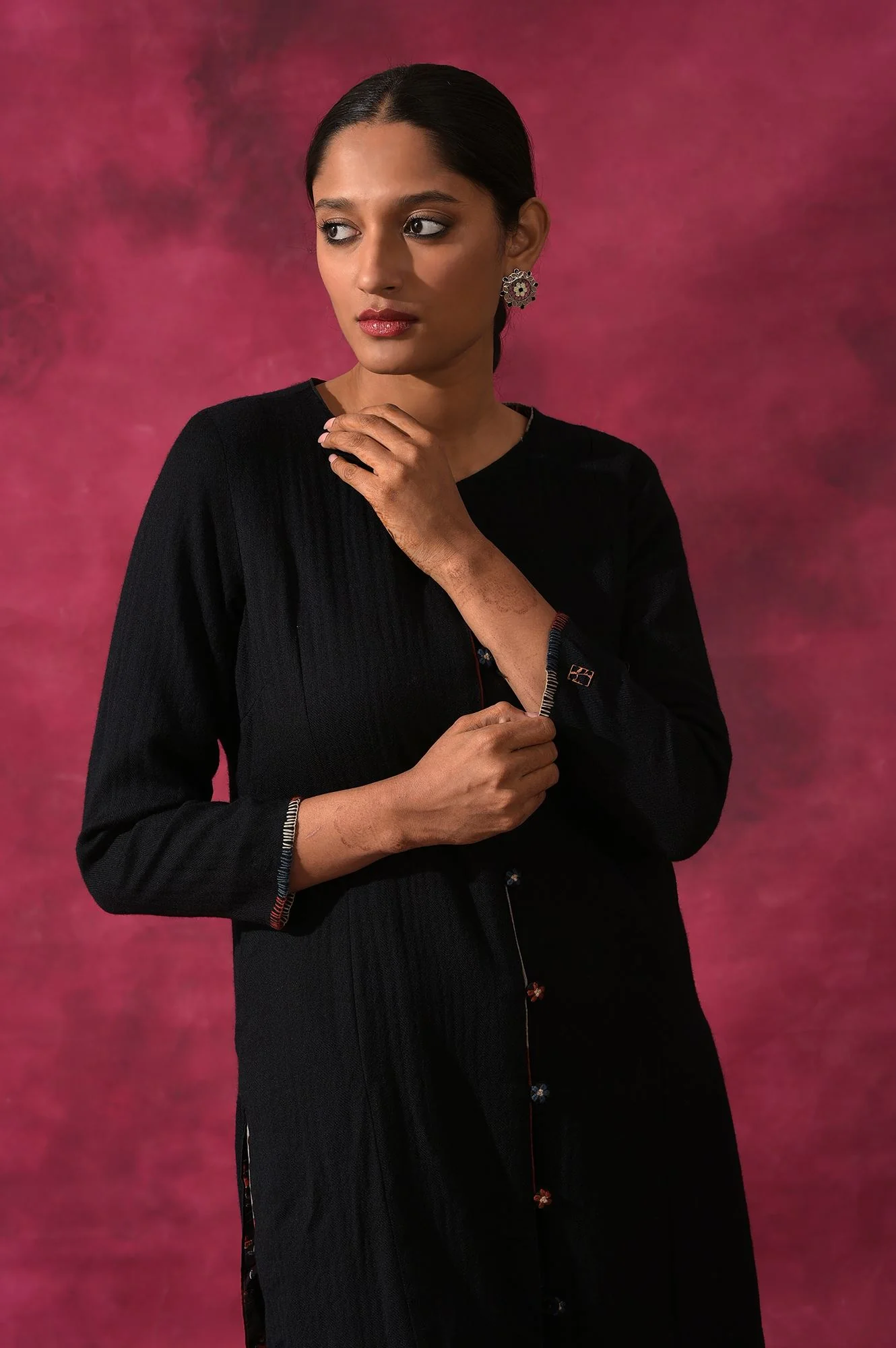 Black Woollen Reversible Jacket - Image 5