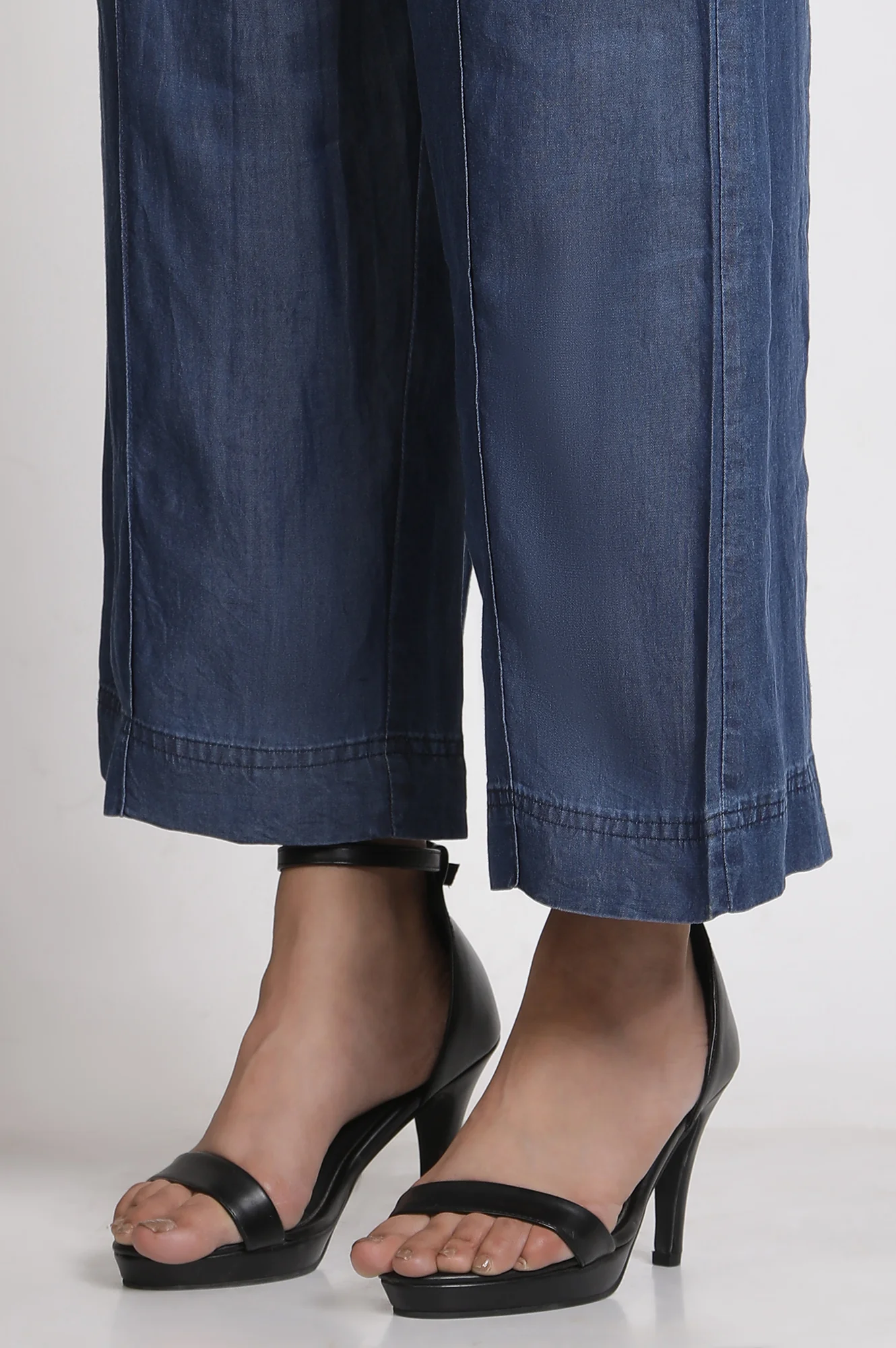 Blue Chambray Smart Casual Trousers - Image 7