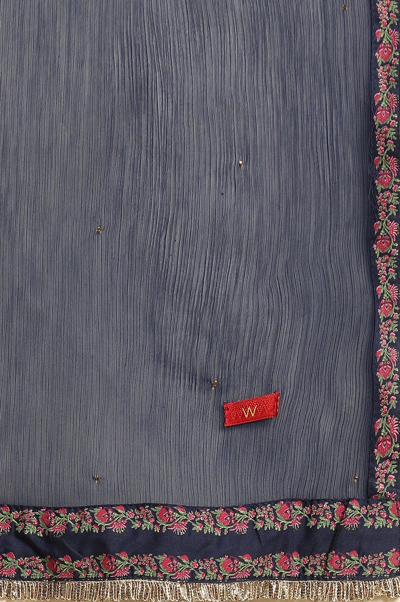 Blue Chiffon Dupatta With Printed Border - Image 6