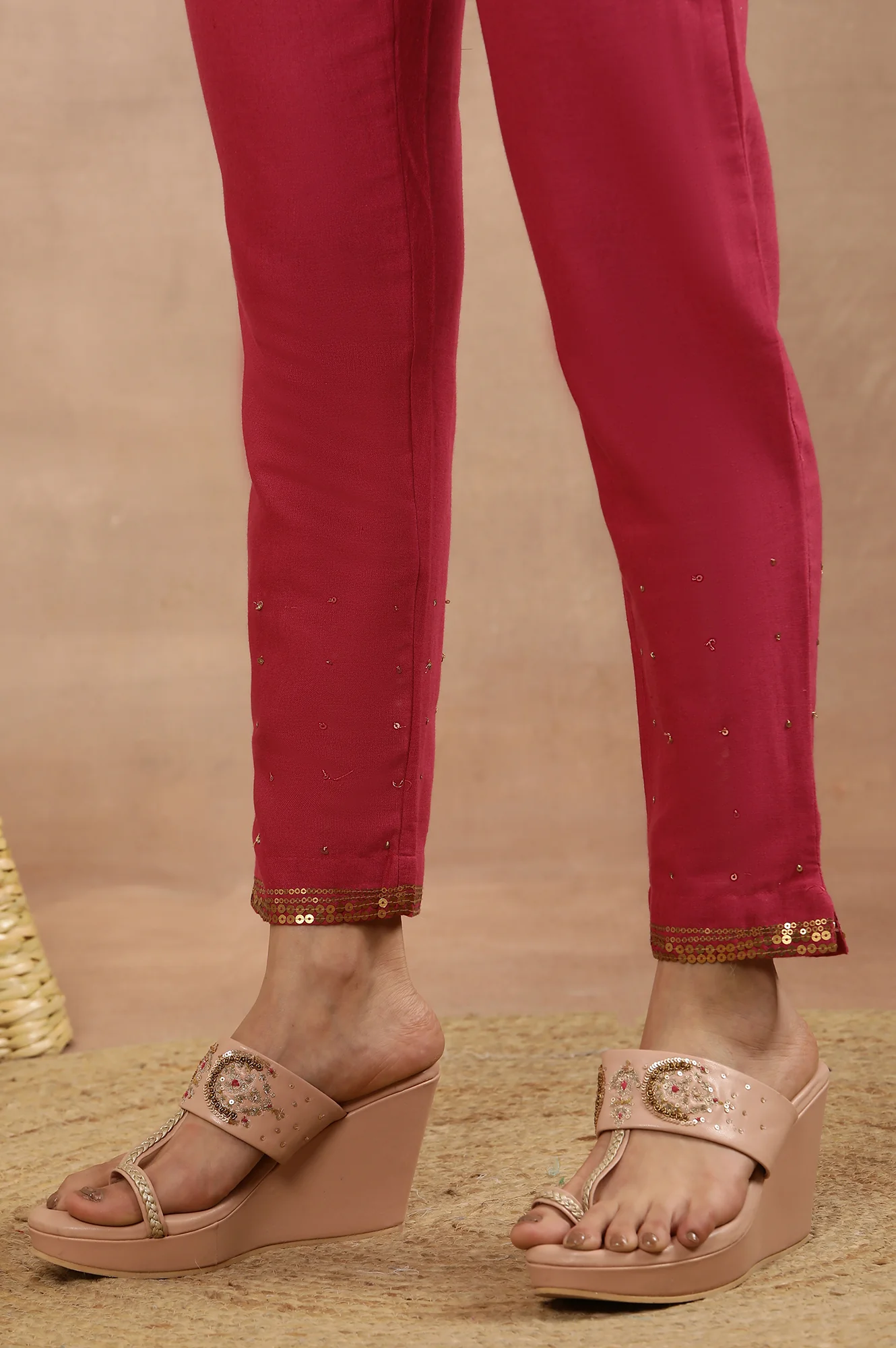 Blue Embroidered Kurta, Pants And Dupatta Set - Image 10