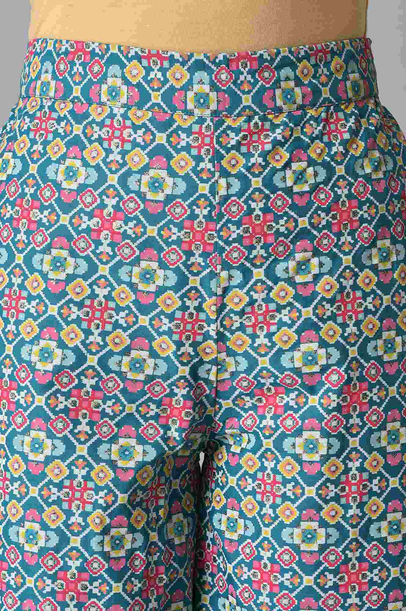 Blue Embroidered kurta Set - Image 6
