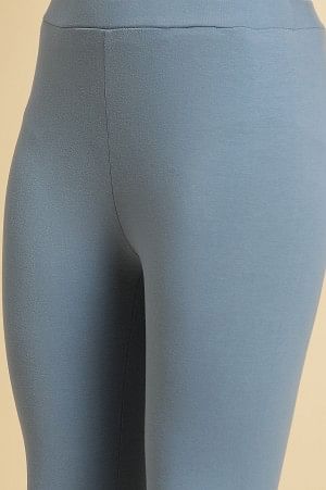 Blue Knitted Solid Tights - Image 7