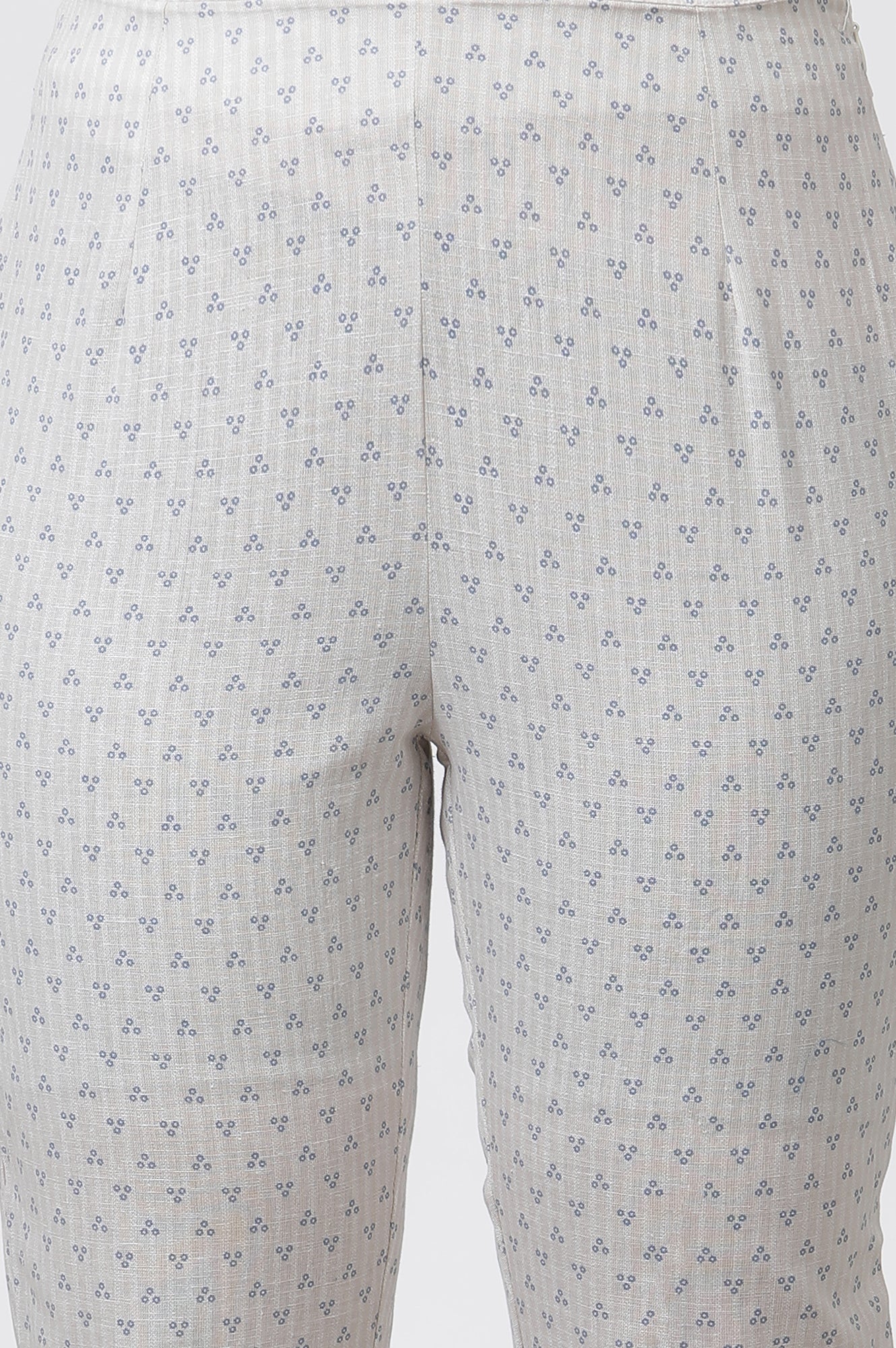 Blue Printed Casual Kurta And Slim Pants Set - Image 8
