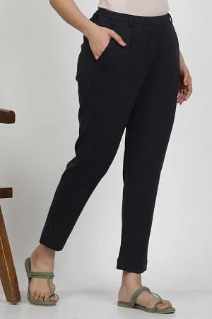 Blue Slim-Fit Work Wear Trousers - Image 4