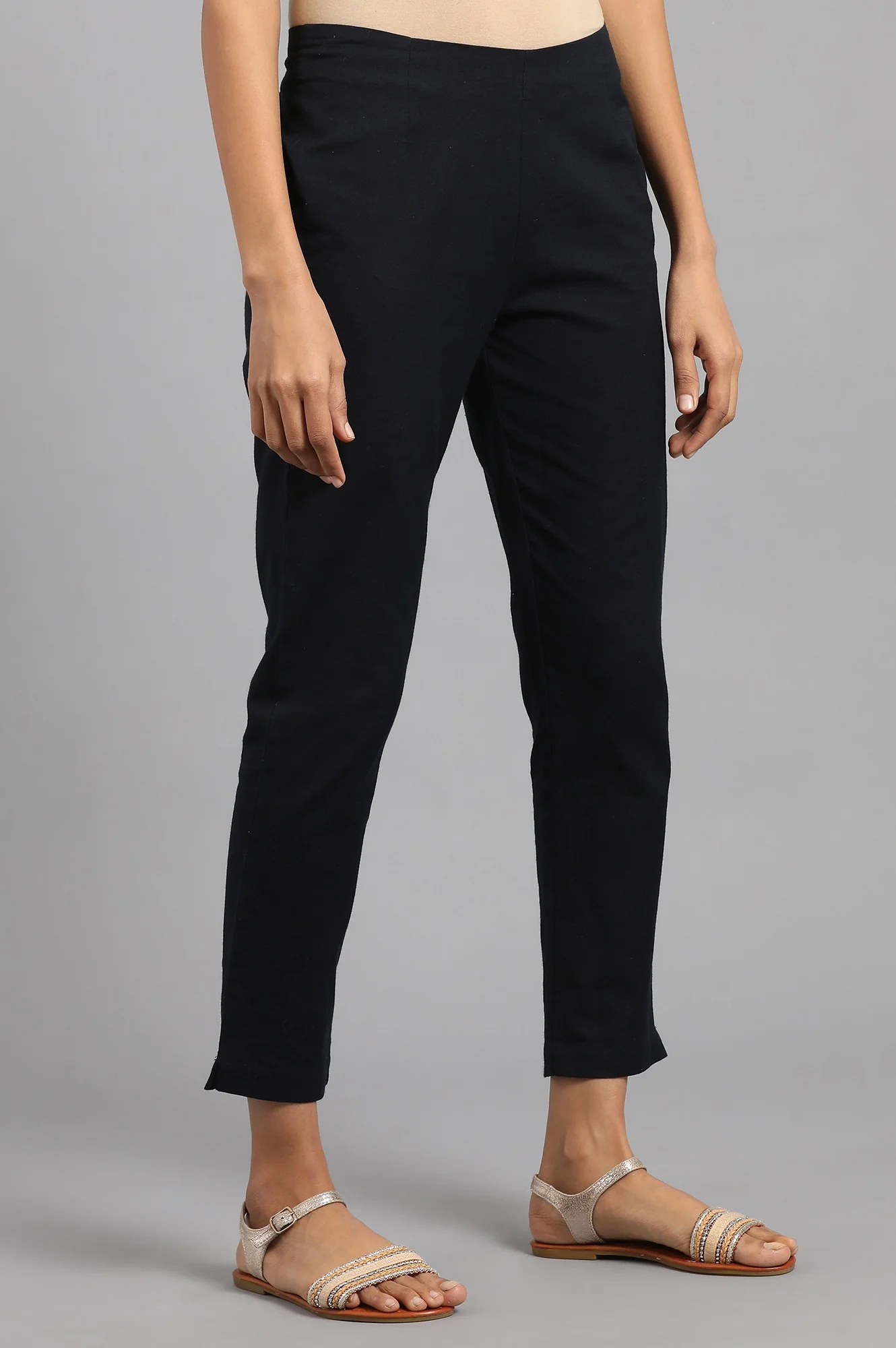 Blue Solid Trousers - Image 5