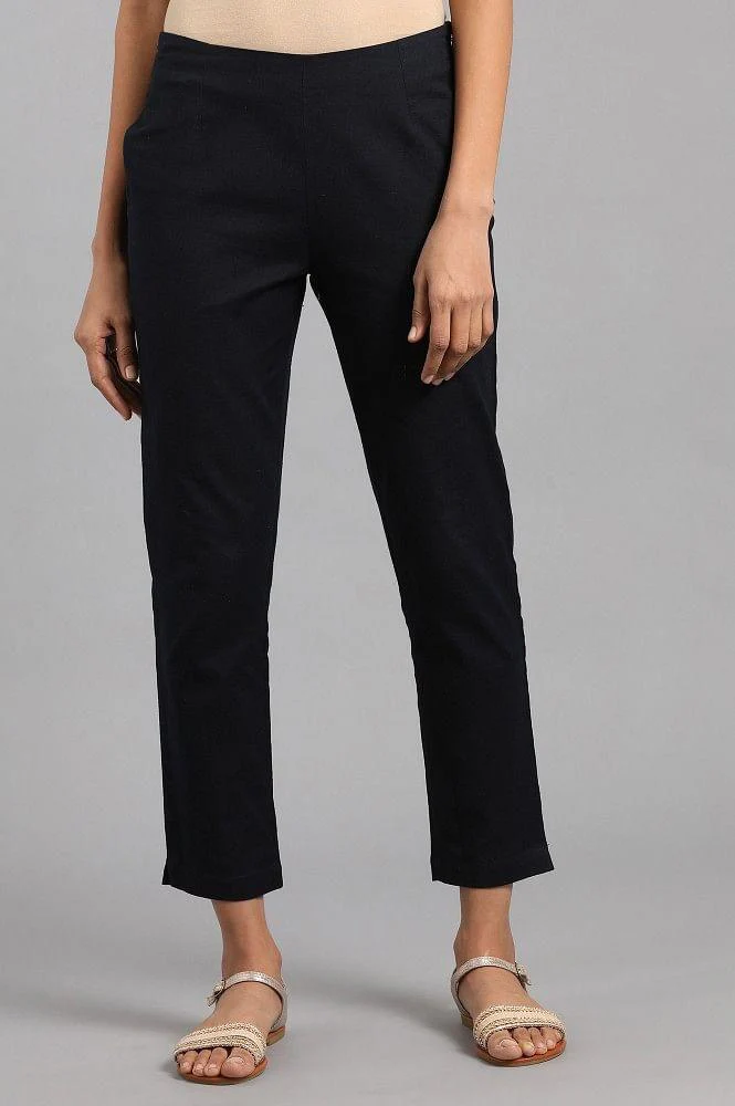 Blue Solid Trousers - Image 2