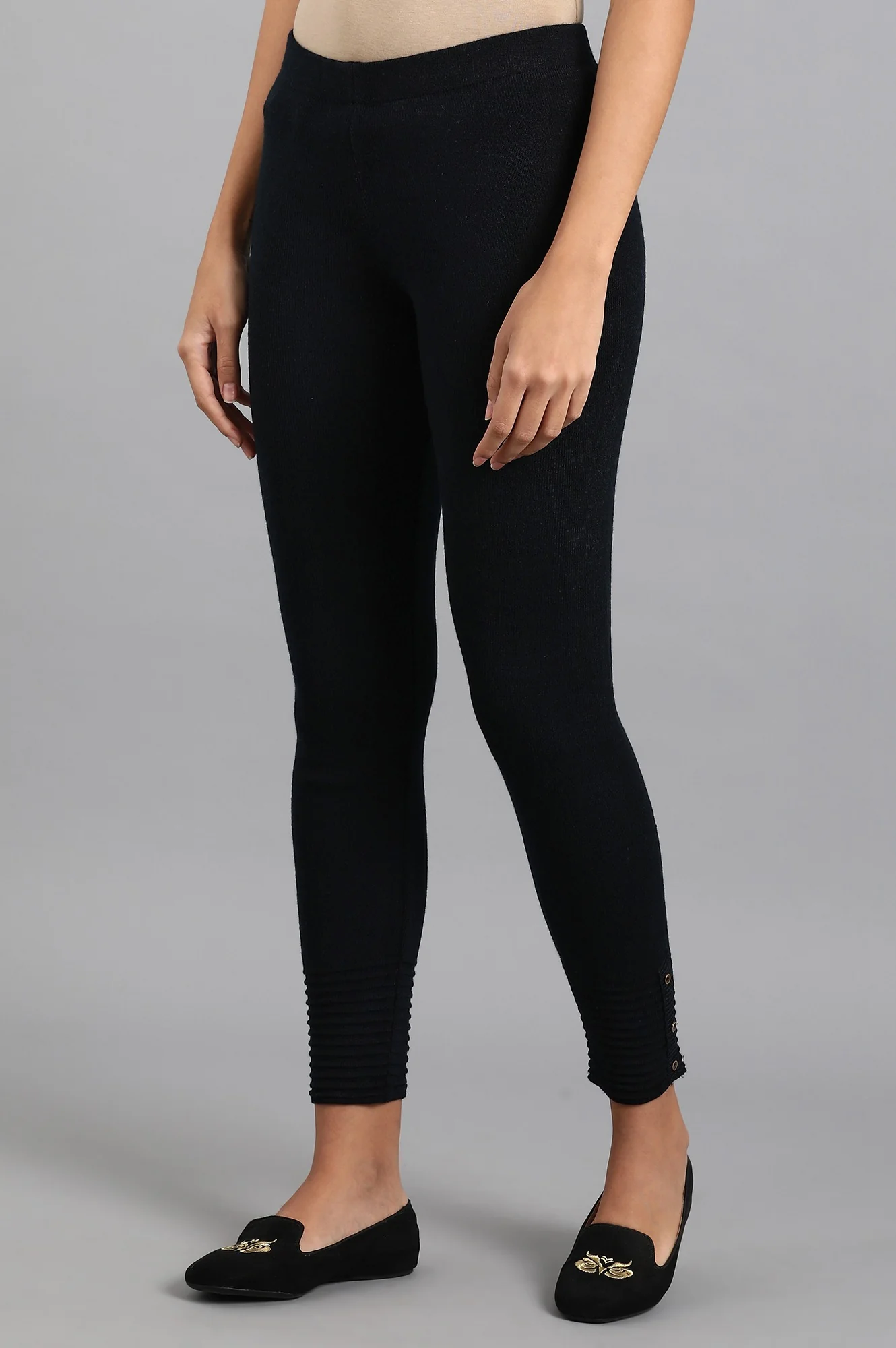 Blue Woollen Leggings - Image 3