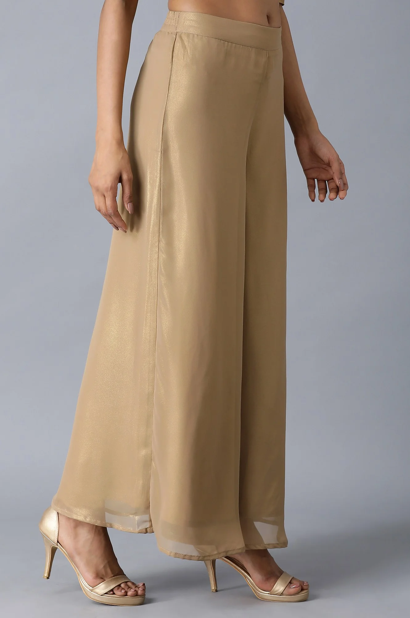 Brown Flared Palazzos - Image 4