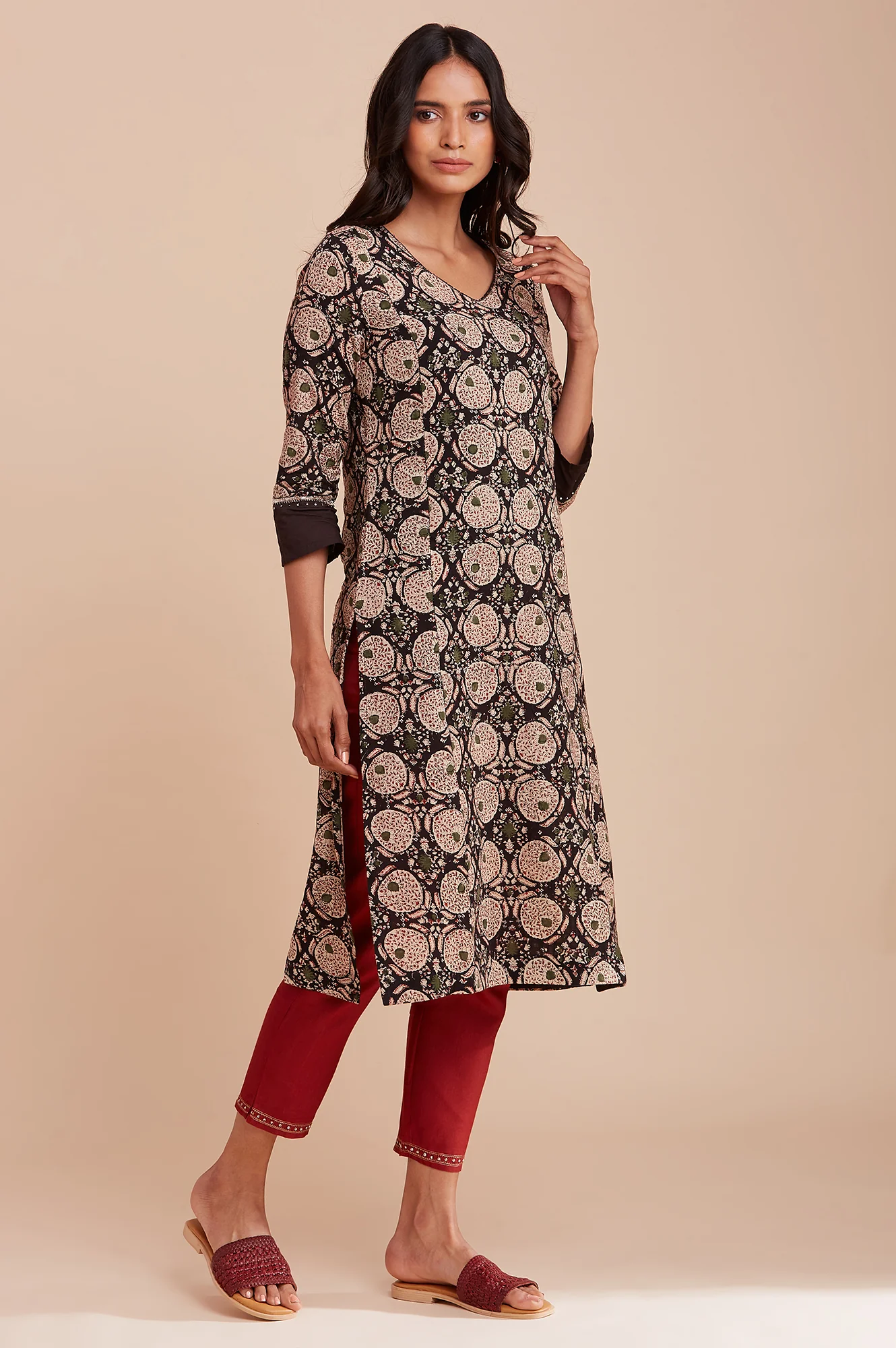 Brown Hand Block Print kurta - Image 5