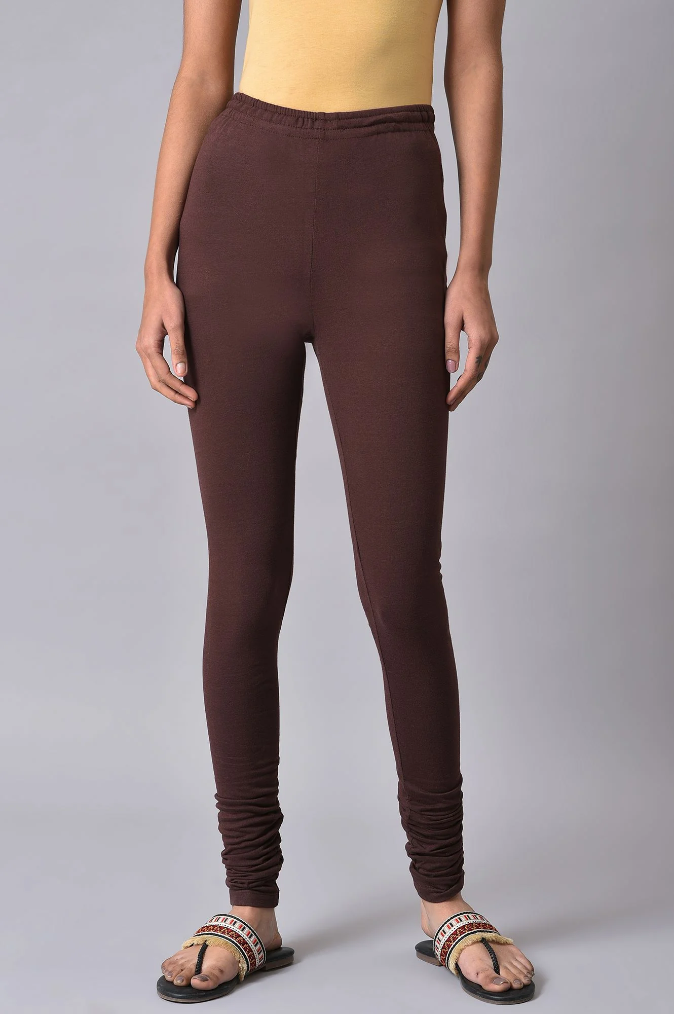 Brown Knitted Churidar