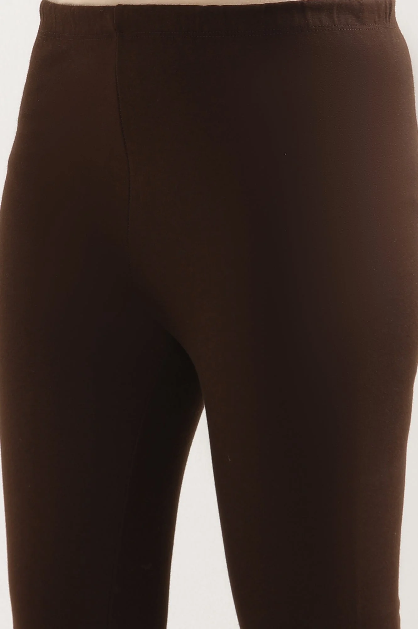 Brown Solid Skinny Fit Tights With Elasticated Waist - Image 7