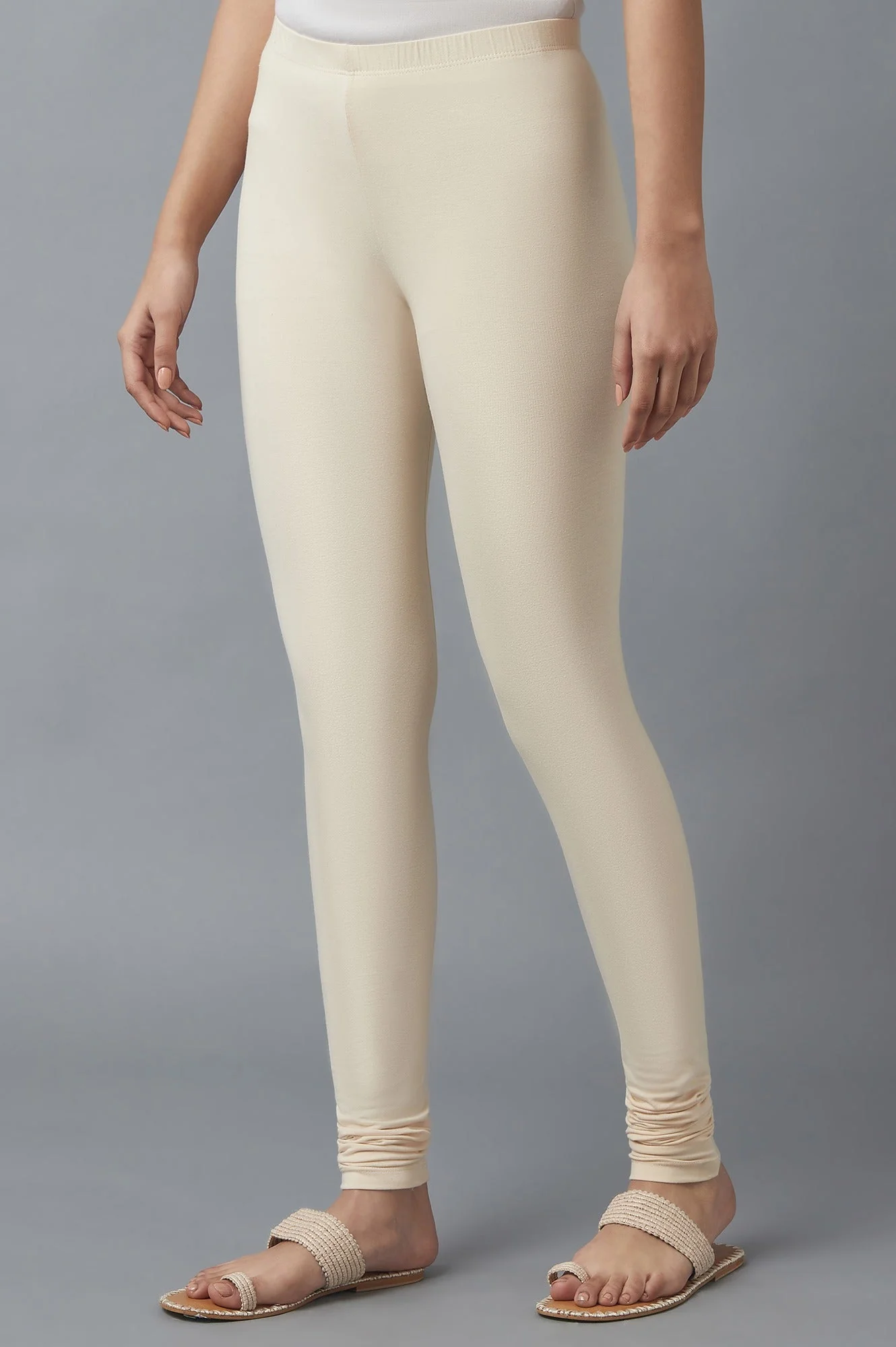 Beige Skin Fit Churidar - Image 3