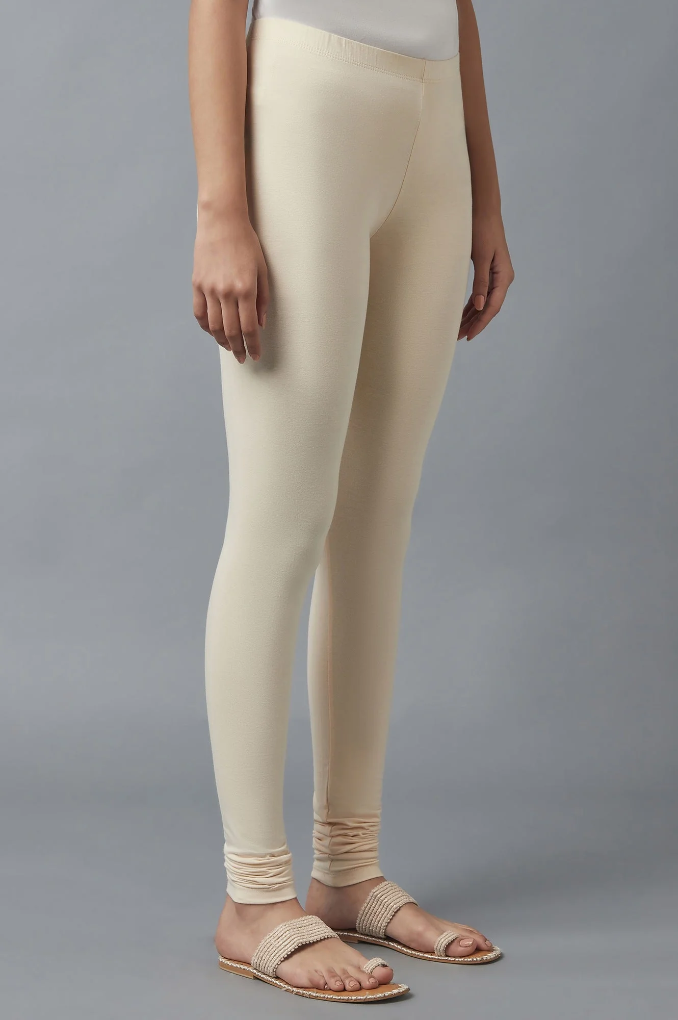 Beige Skin Fit Churidar - Image 4