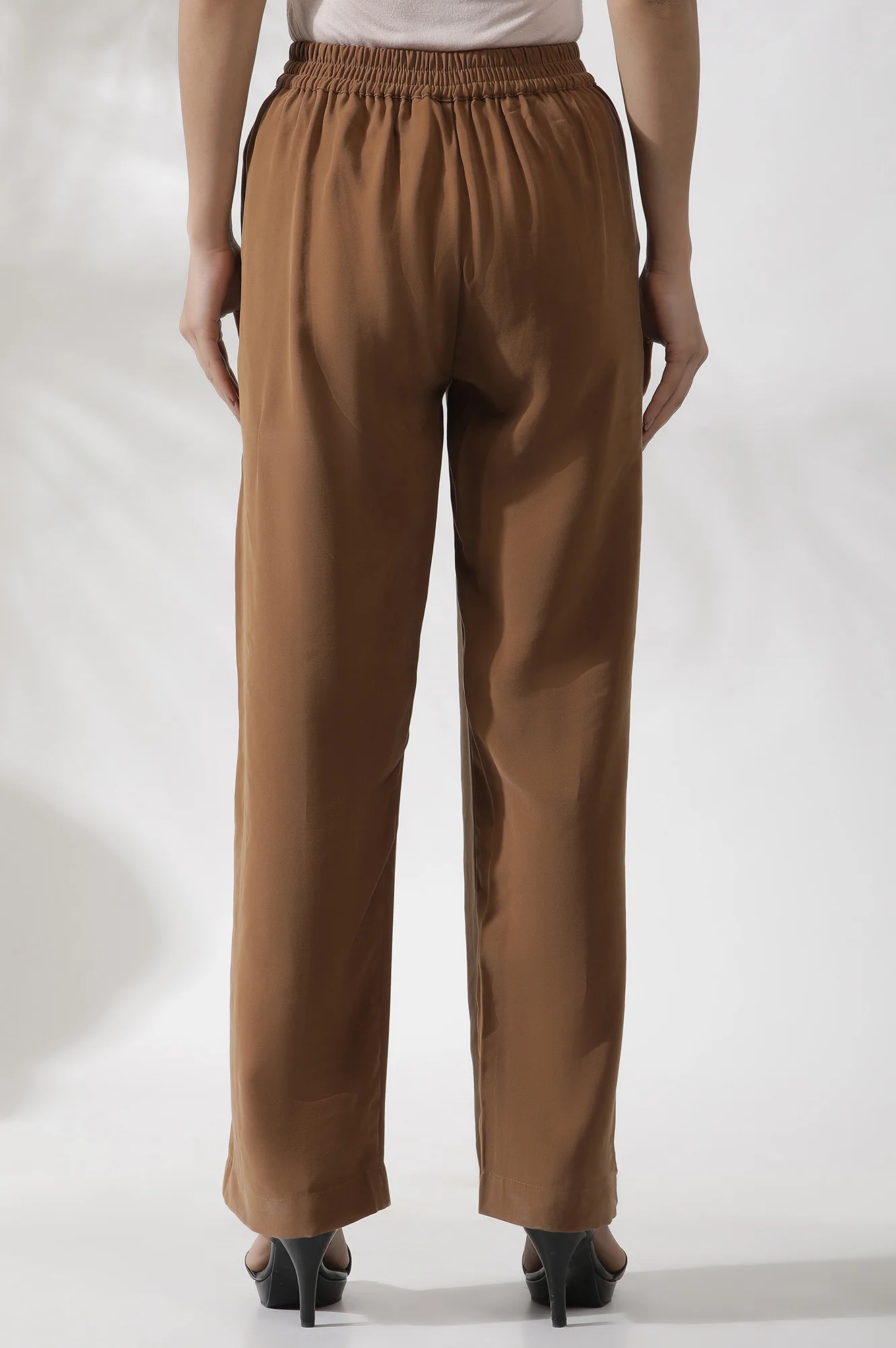 Brown Straight Fit Trouser Pants - Image 3
