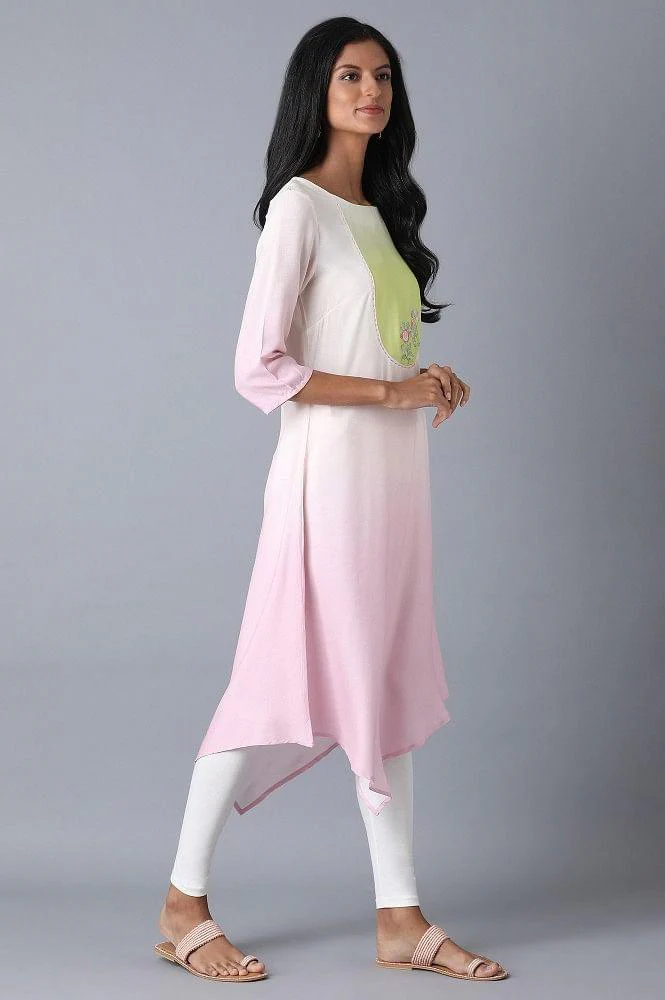 Bubblegum Pink Asymetric kurta - Image 4