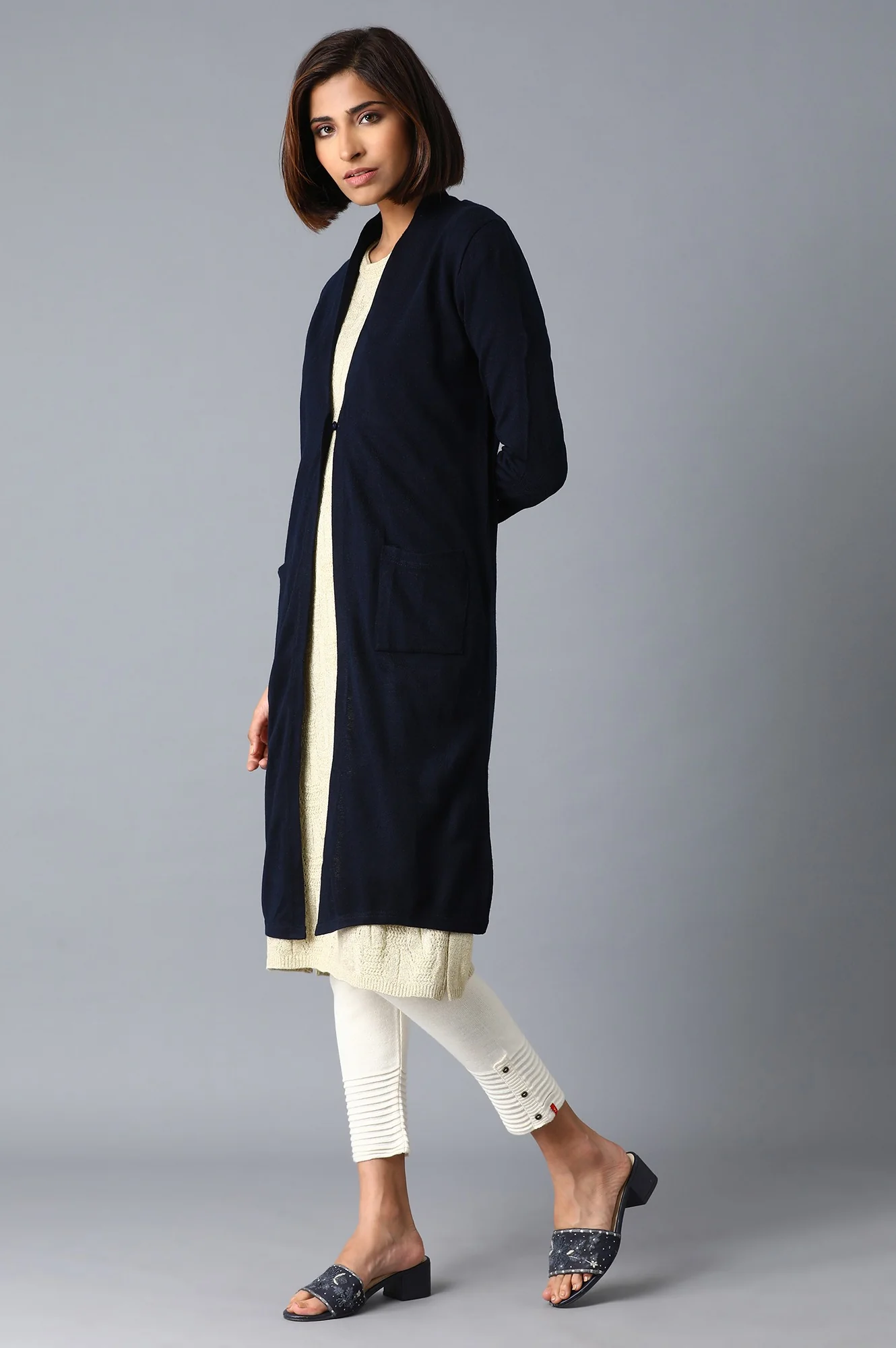 Dark Blue Long Cardigan - Image 3