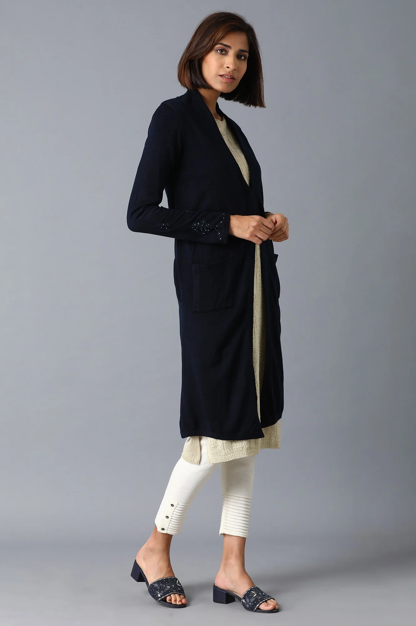 Dark Blue Long Cardigan - Image 4
