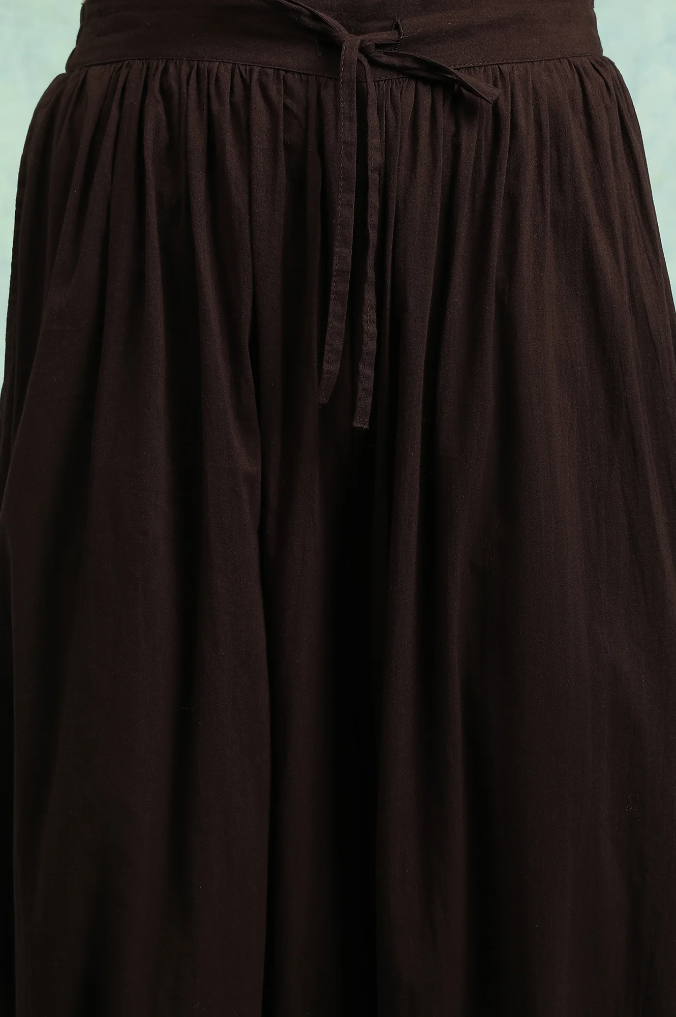 Dark Brown Pleated Hem Salwar Pants - Image 8