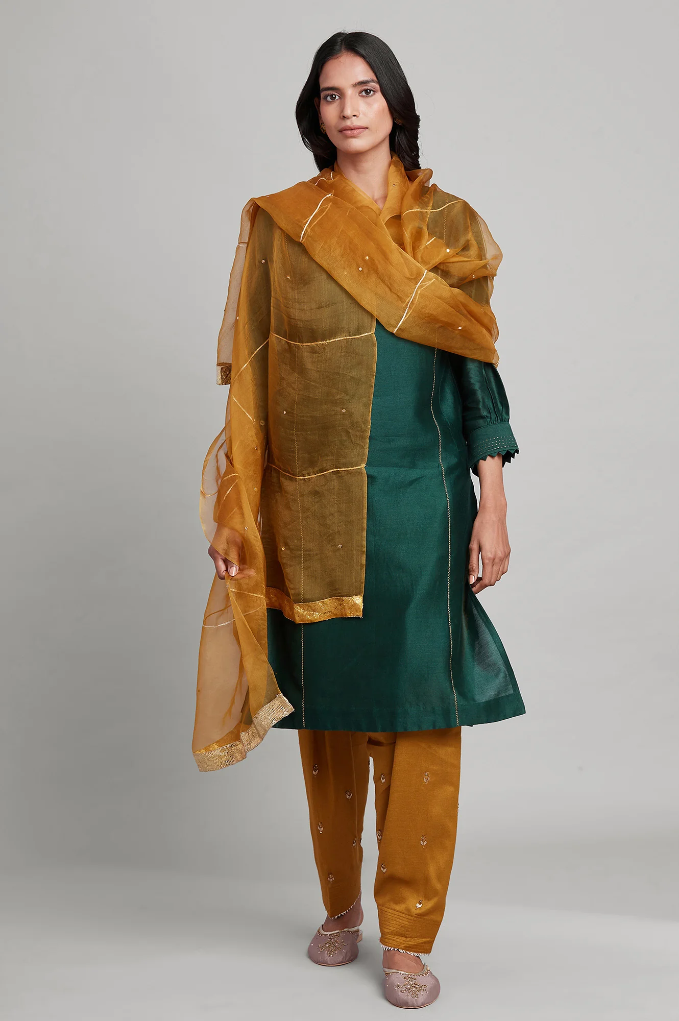 Dark Yellow Organza Drape - Image 2