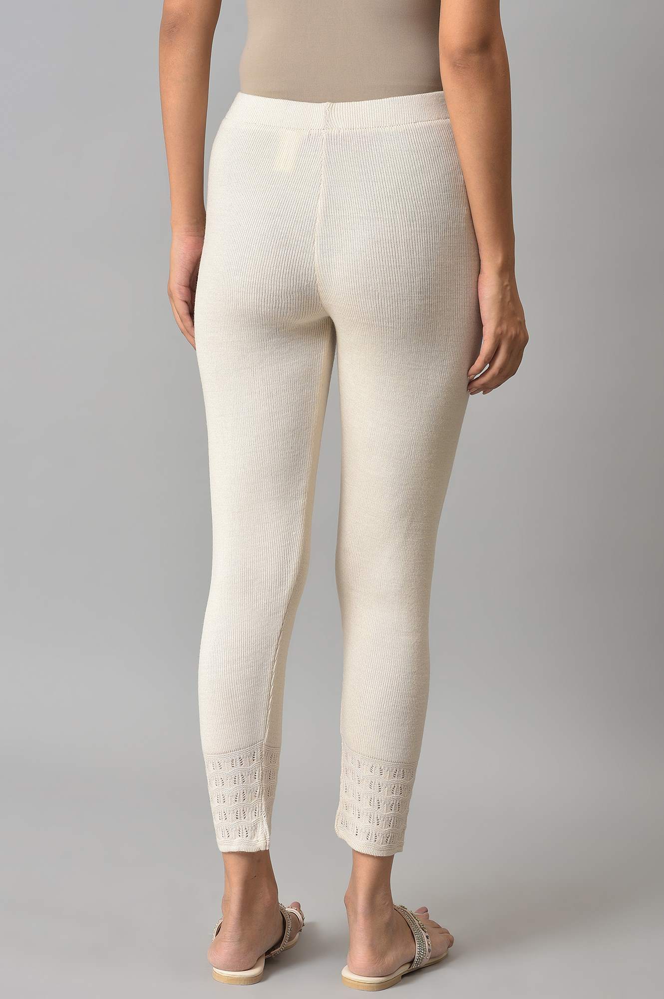 Ecru Acrylic Winter Leggings - Image 2
