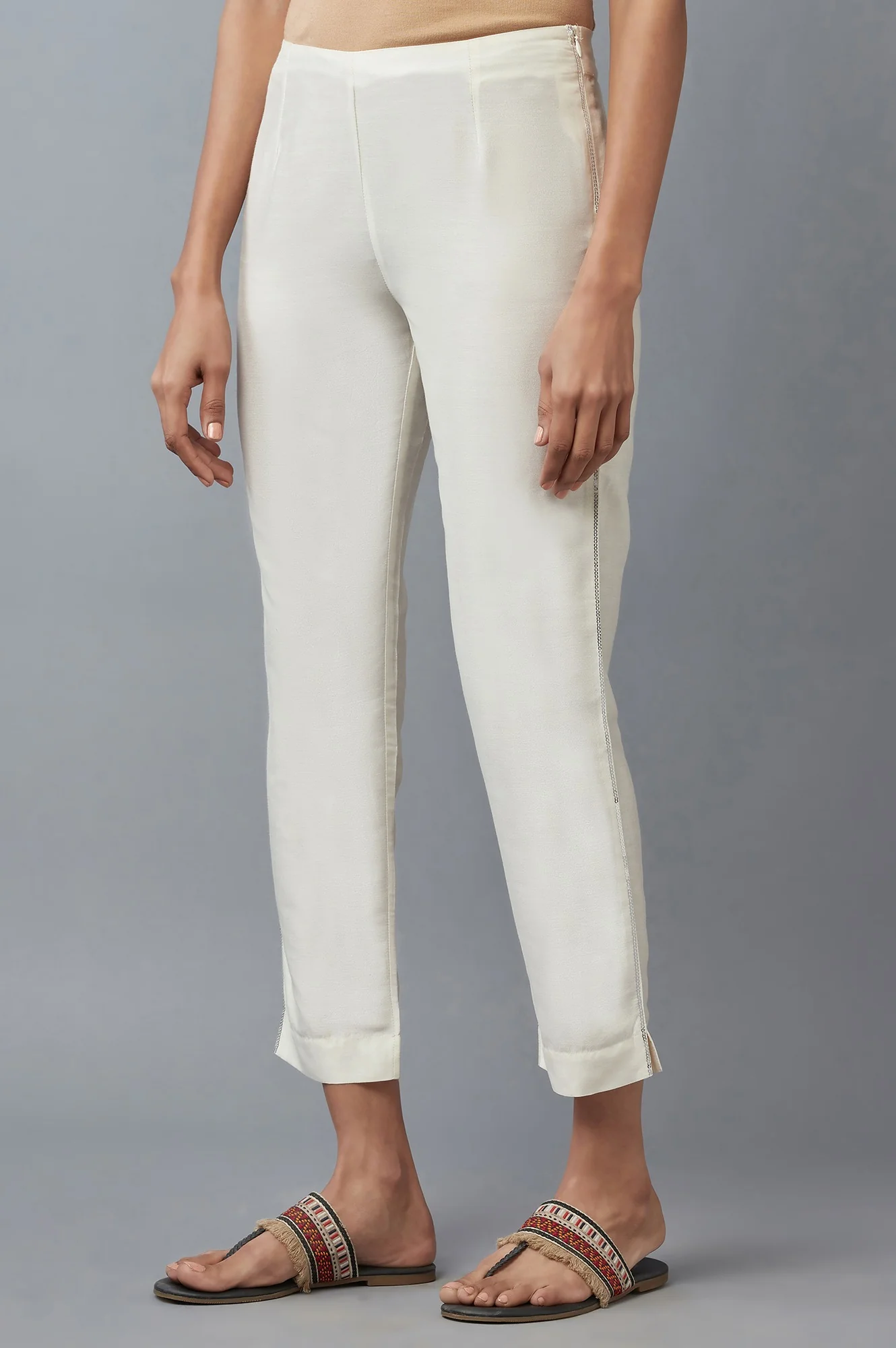 Ecru Slim Pants - Image 3