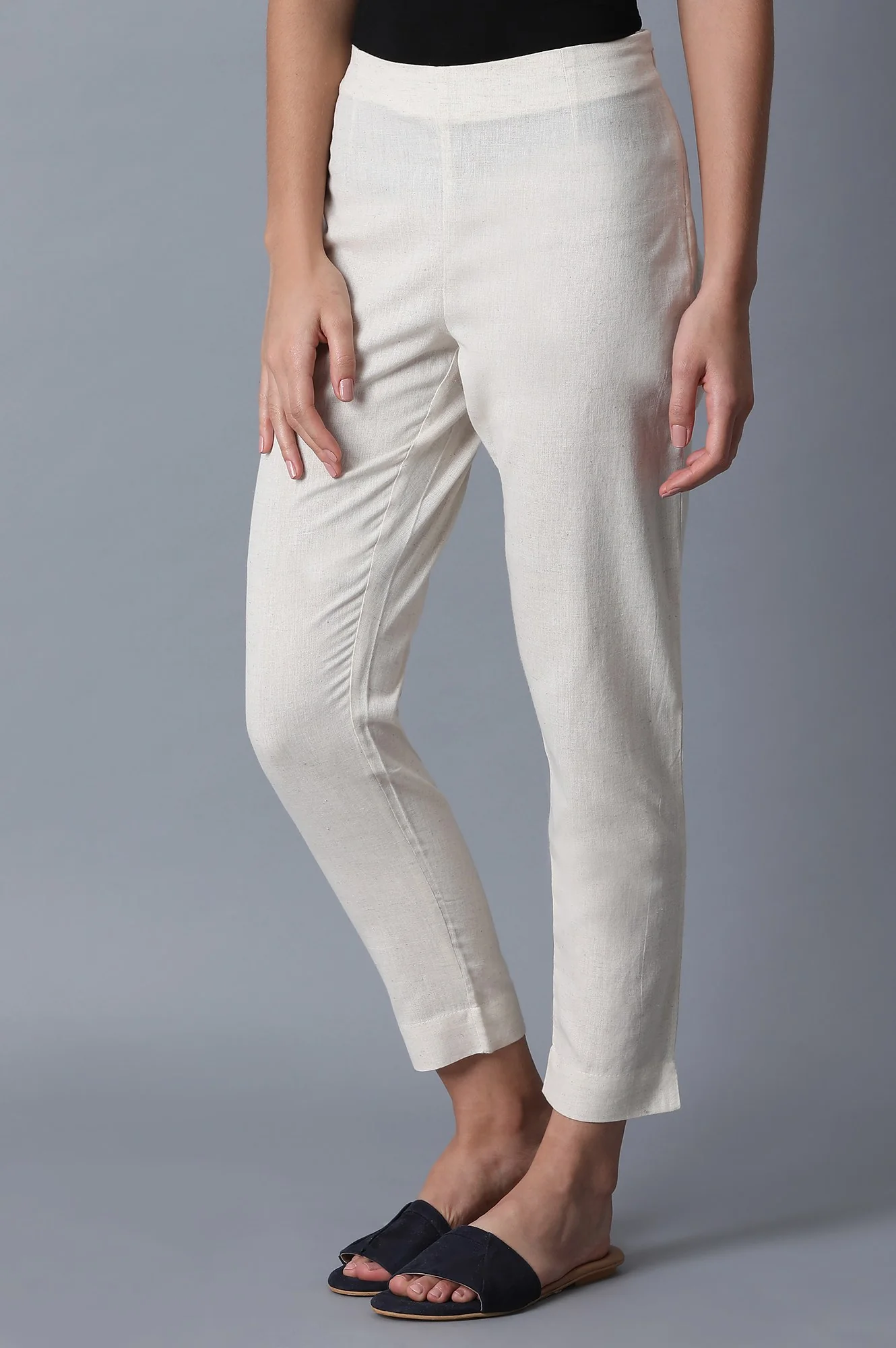 Ecru Slim Pants - Image 3