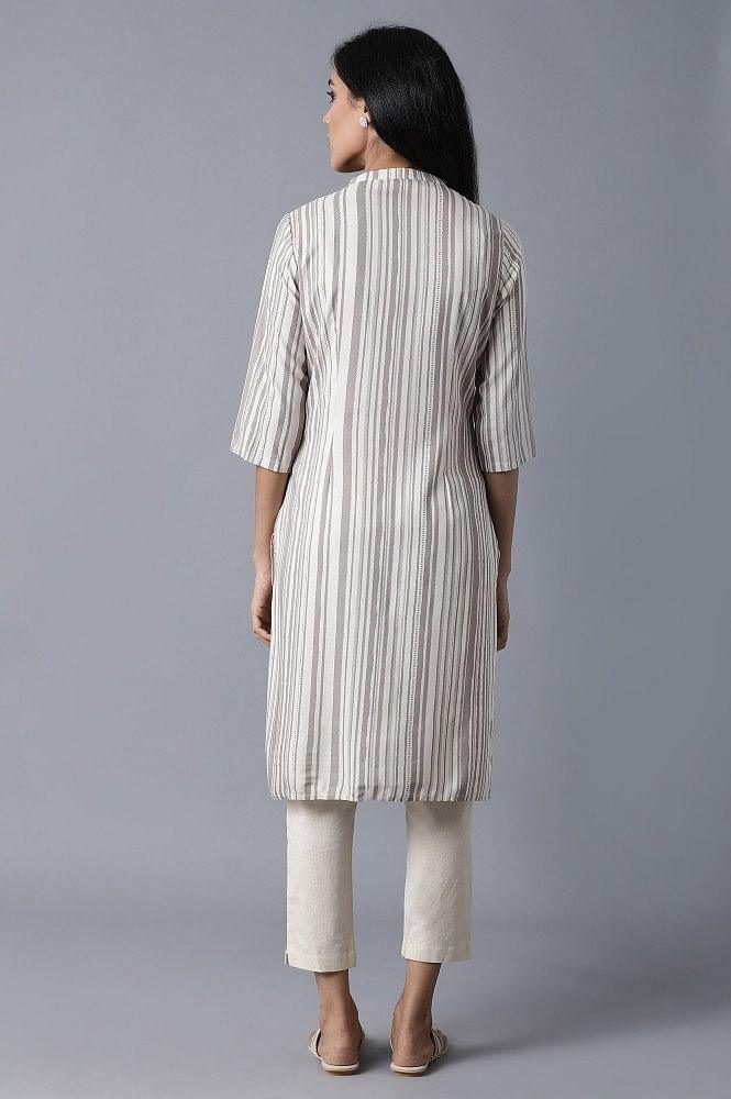 Ecru Straight kurta - Image 2