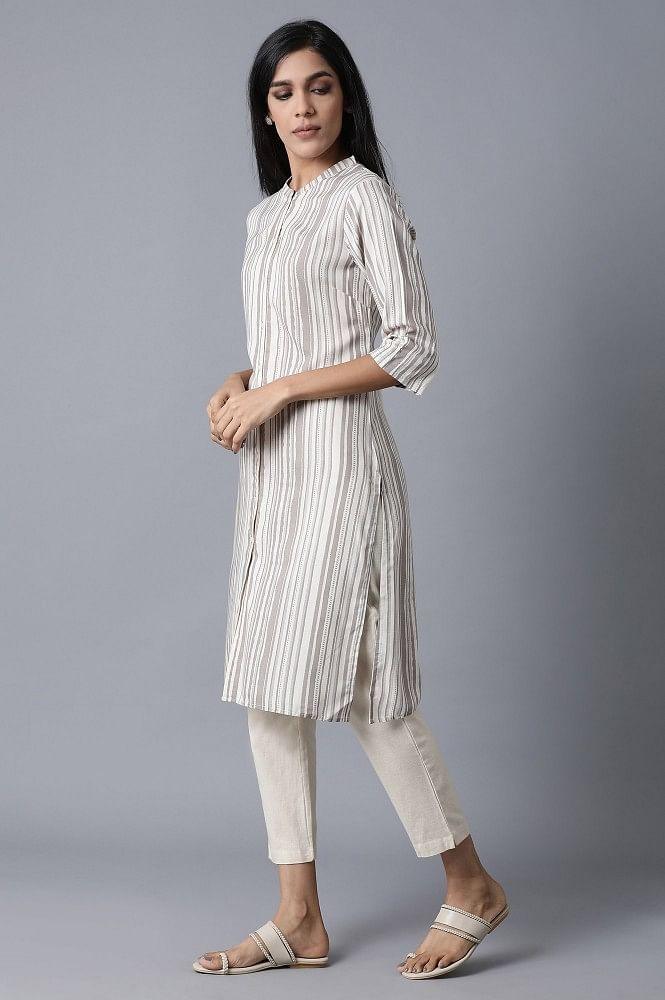 Ecru Straight kurta - Image 3